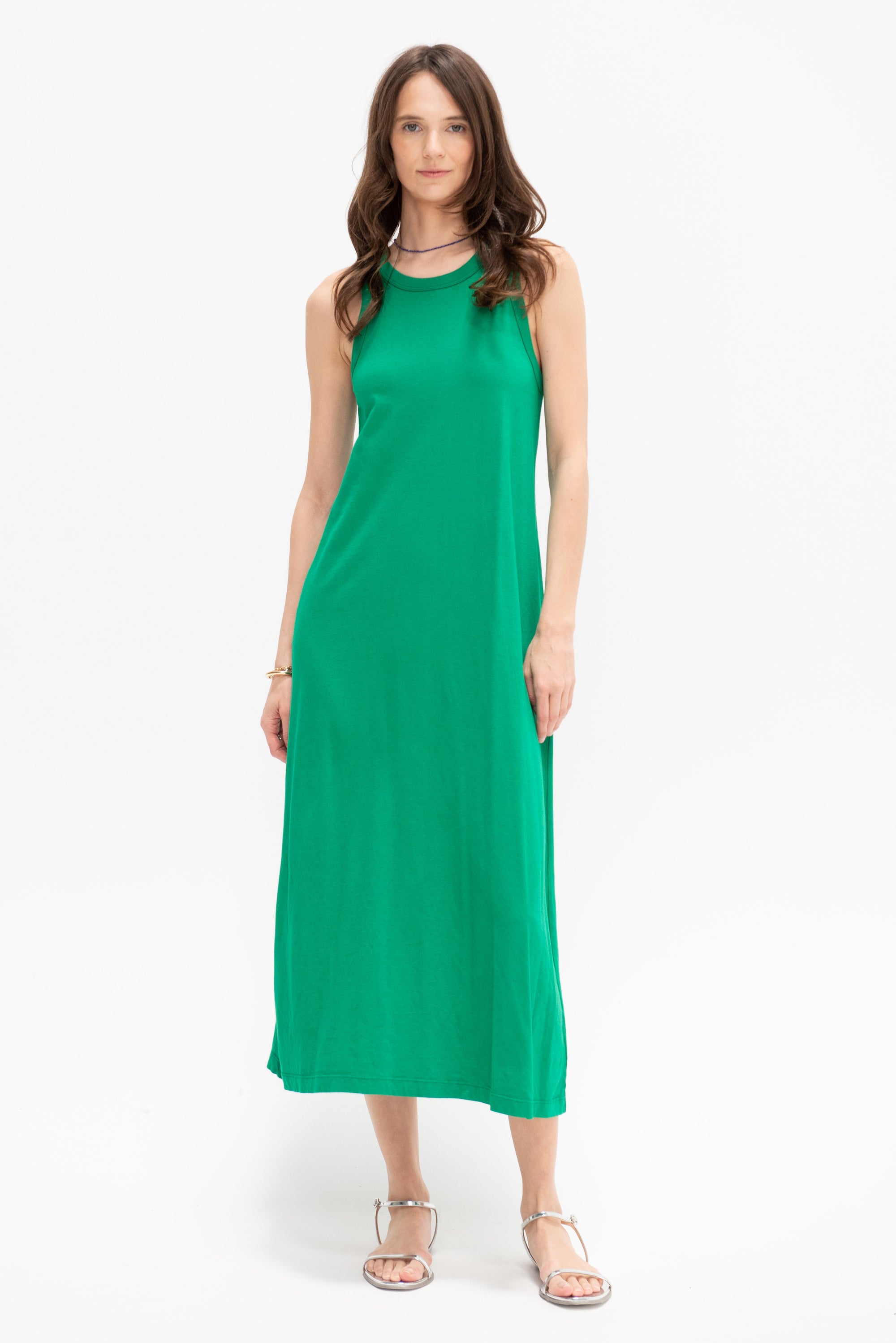 Tank Dress, Green Tambourine