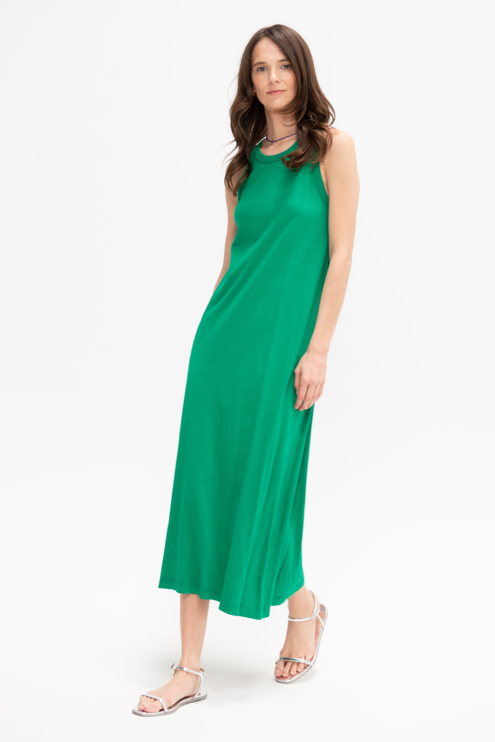 Tank Dress, Green Tambourine