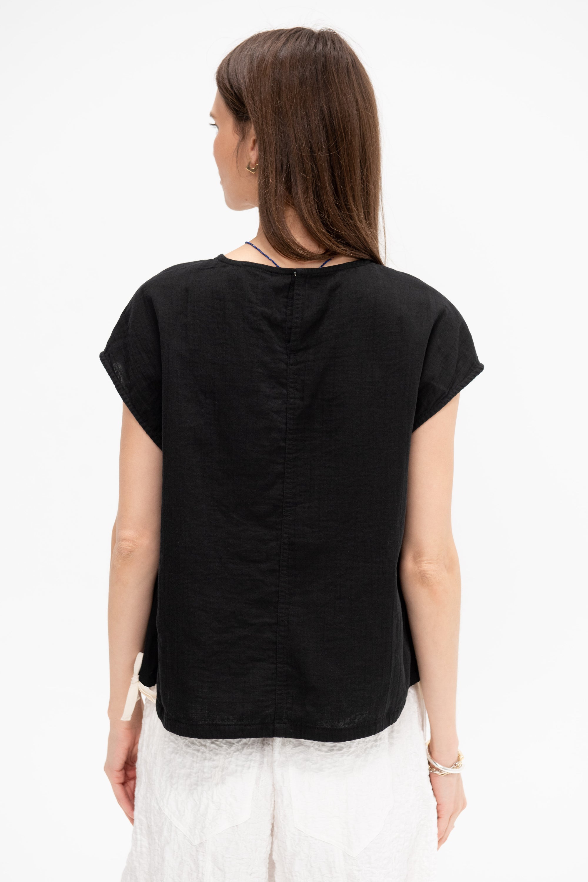 Slip On Blouse Cap Sleeve