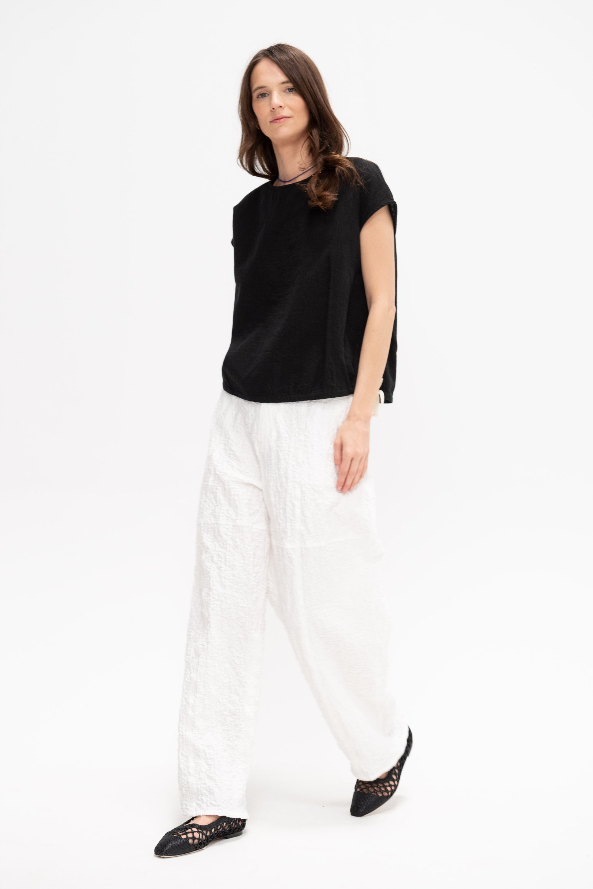 Slip On Blouse Cap Sleeve