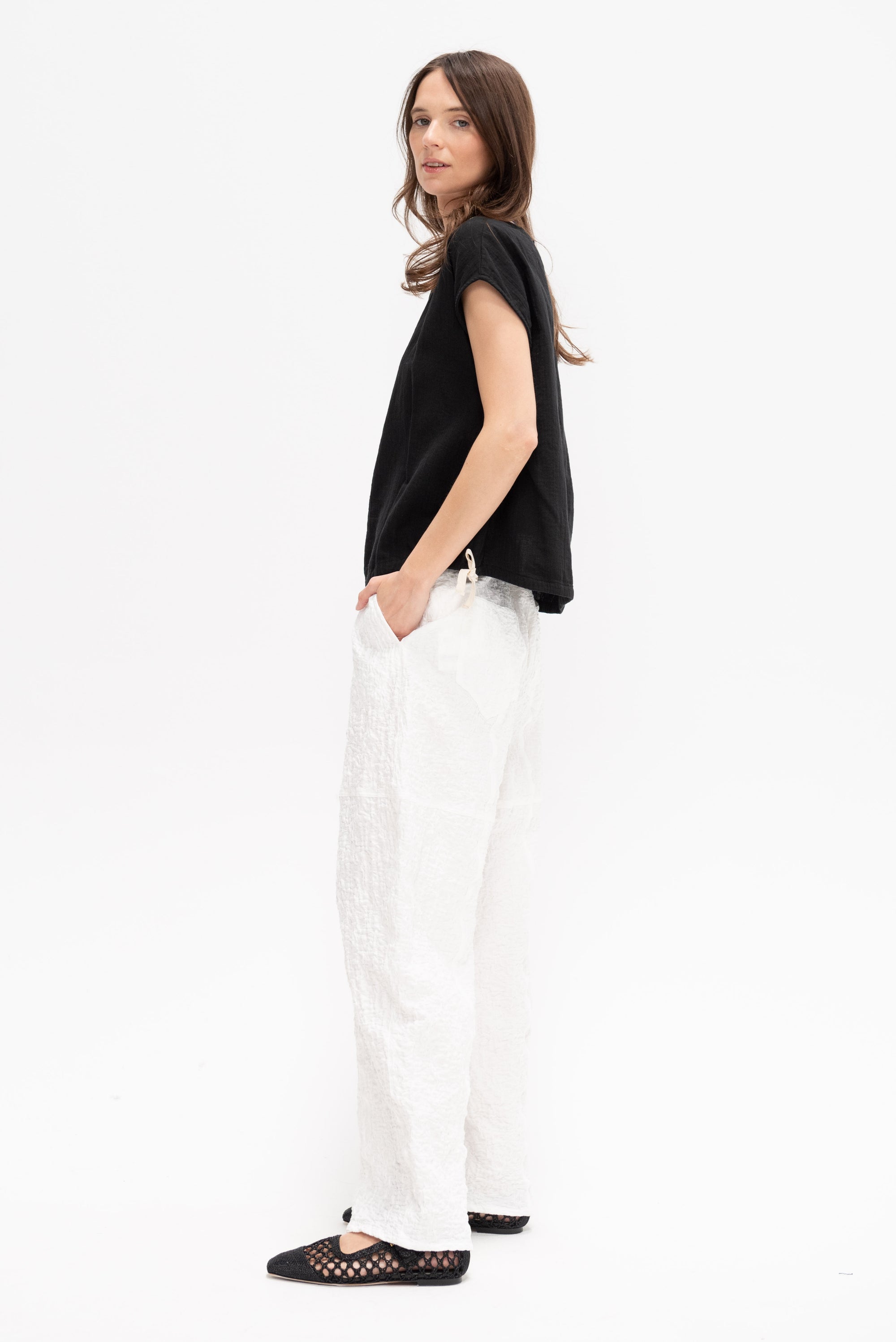 Slip On Blouse Cap Sleeve