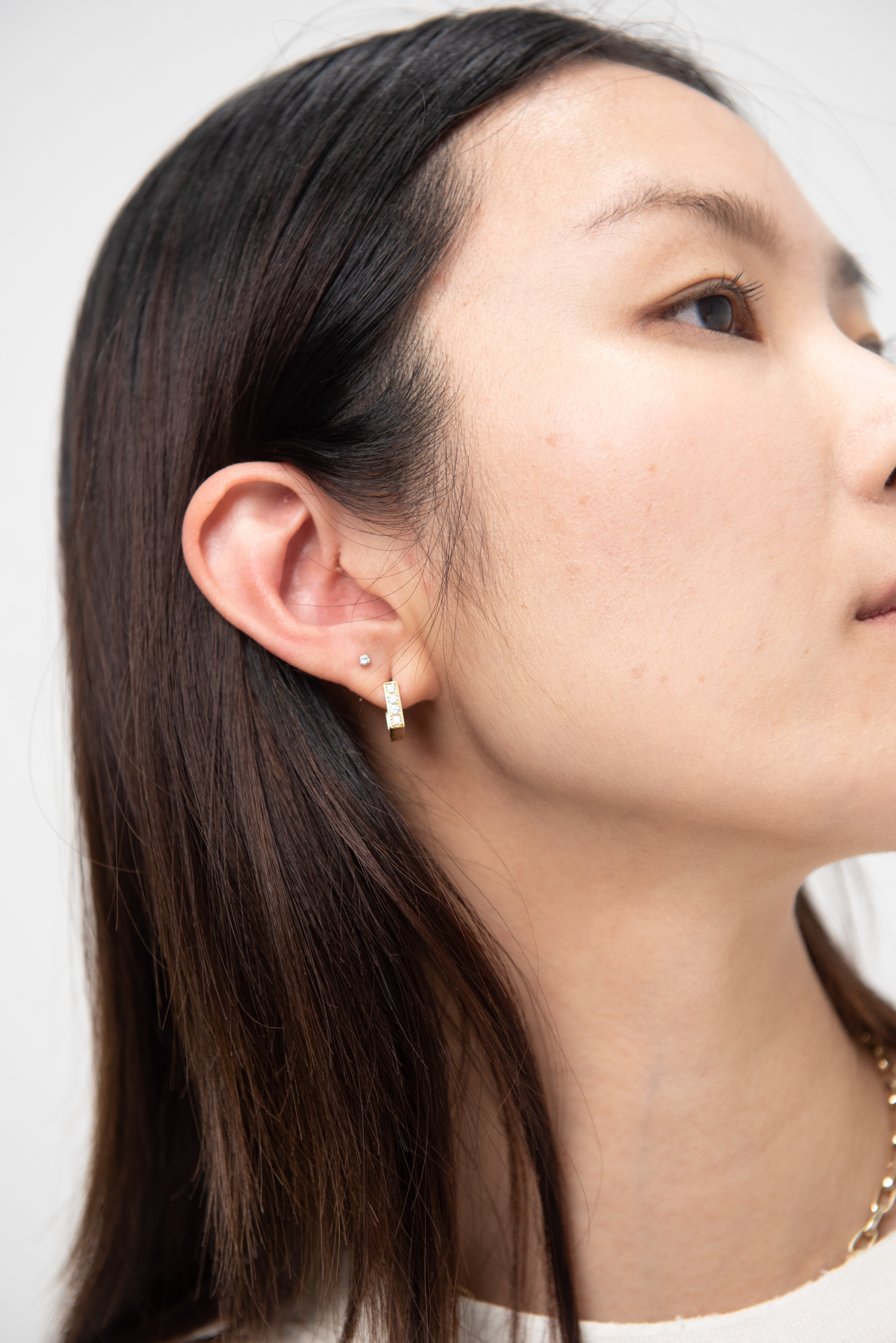 Mosaic Diamond Hoops, Yellow Gold – Kick Pleat