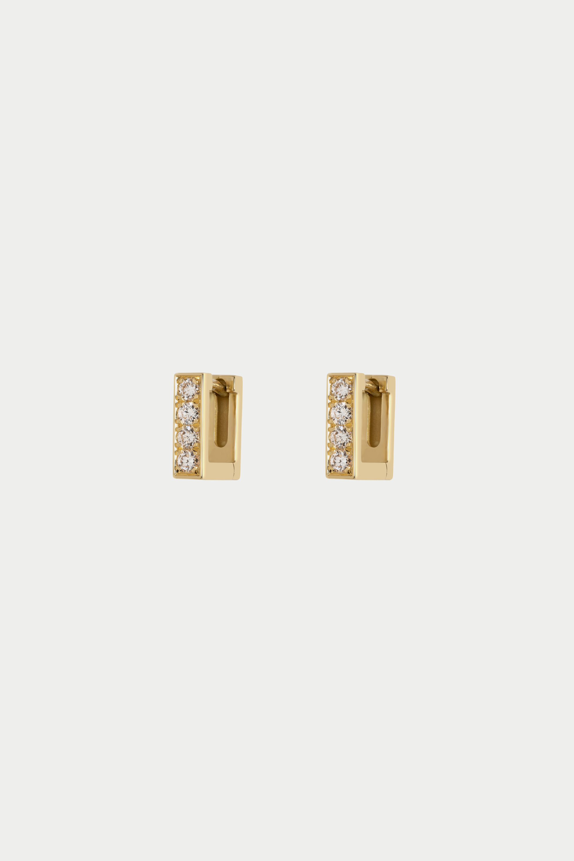 Mosaic Diamond Hoops, Yellow Gold – Kick Pleat