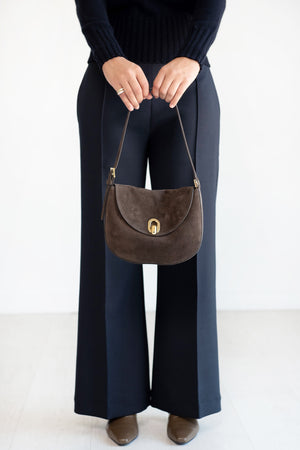 Savette - Small Tondo Hobo Suede, Coffee