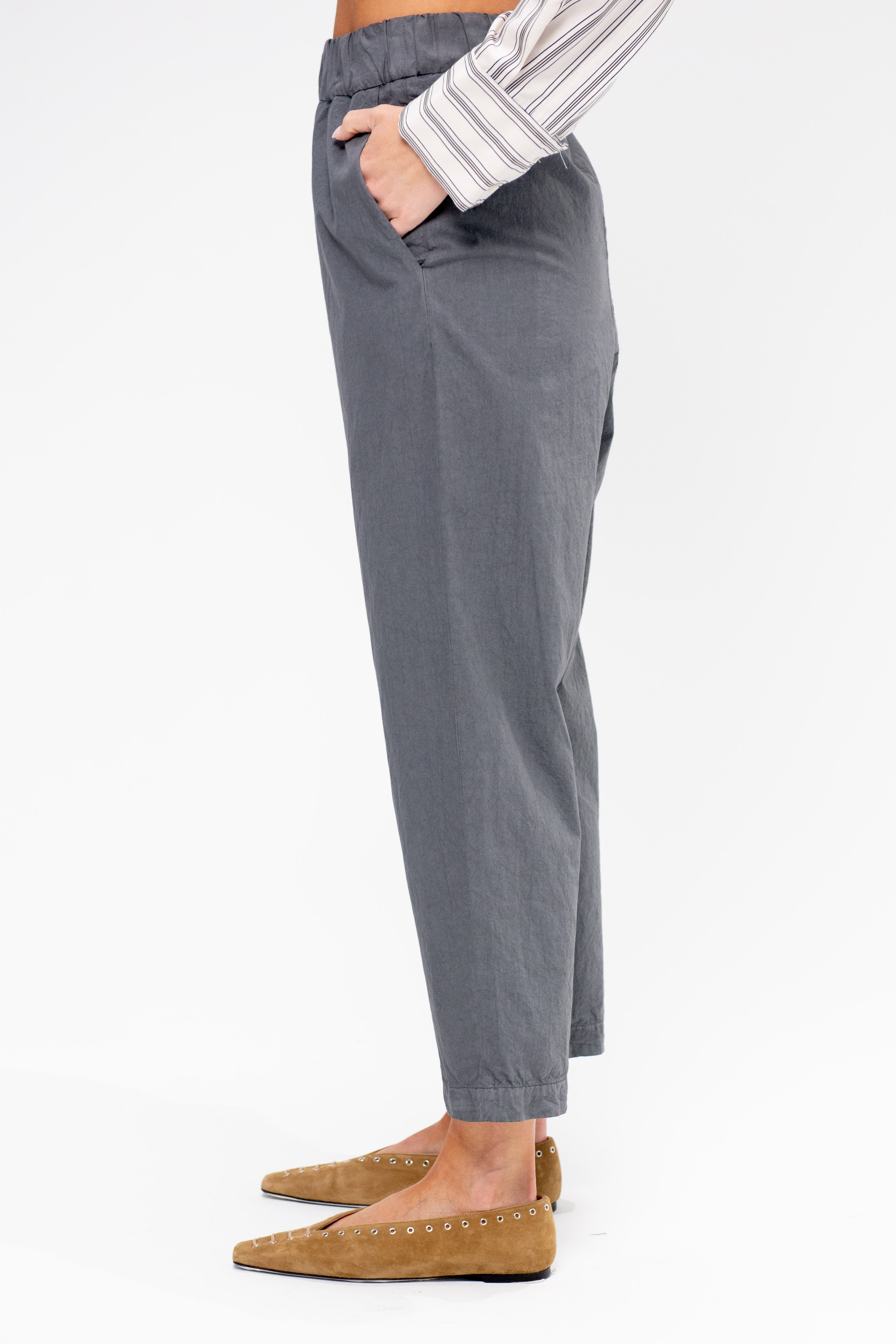 Barena Pantalone Joie 25 Tendon, Grafite – Kick Pleat