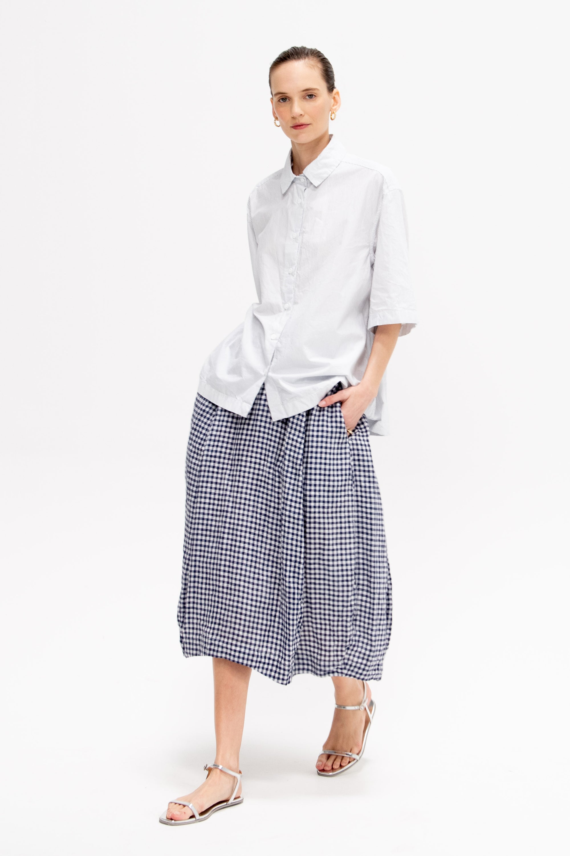 Carla Skirt, Navy Check