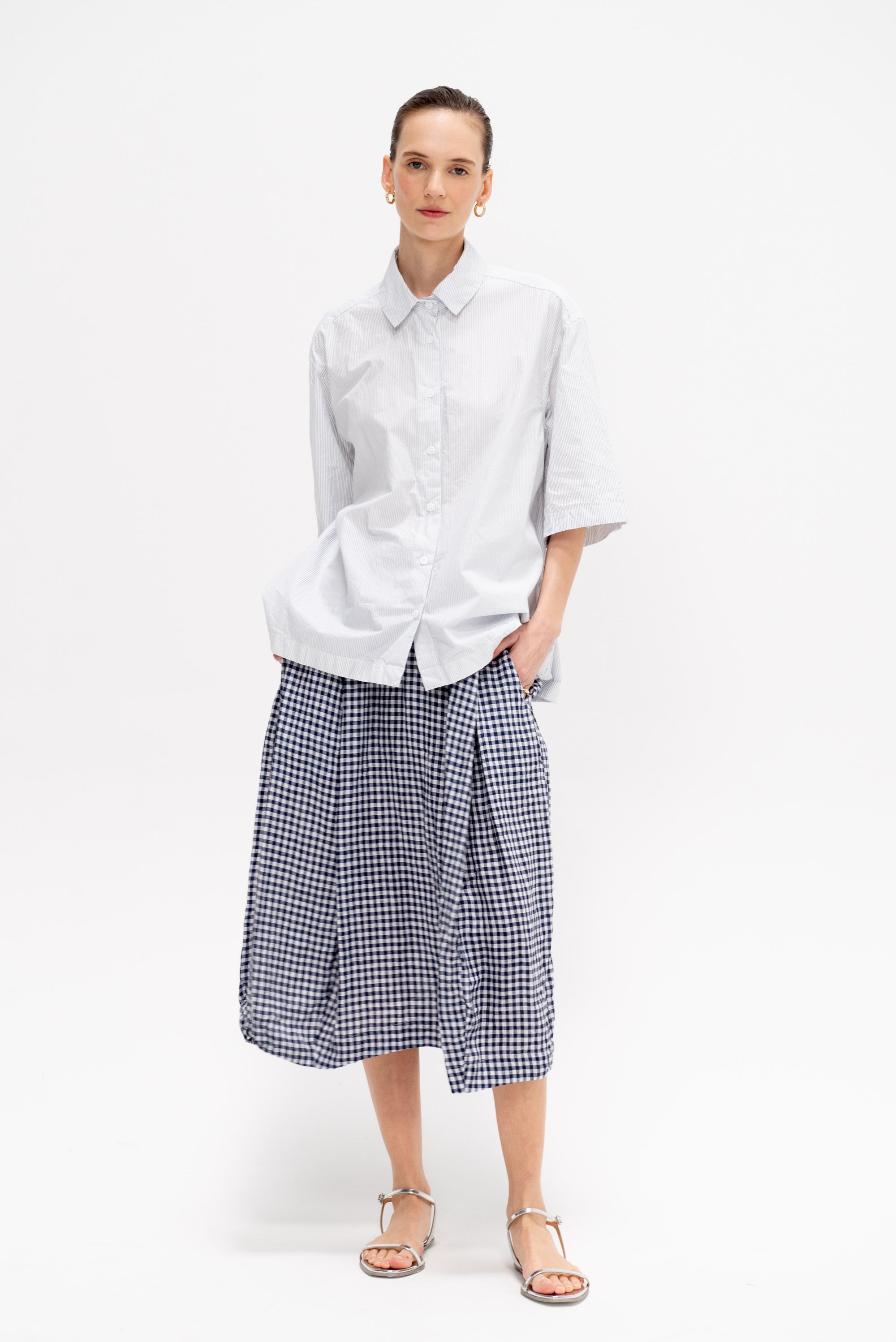 Carla Skirt, Navy Check