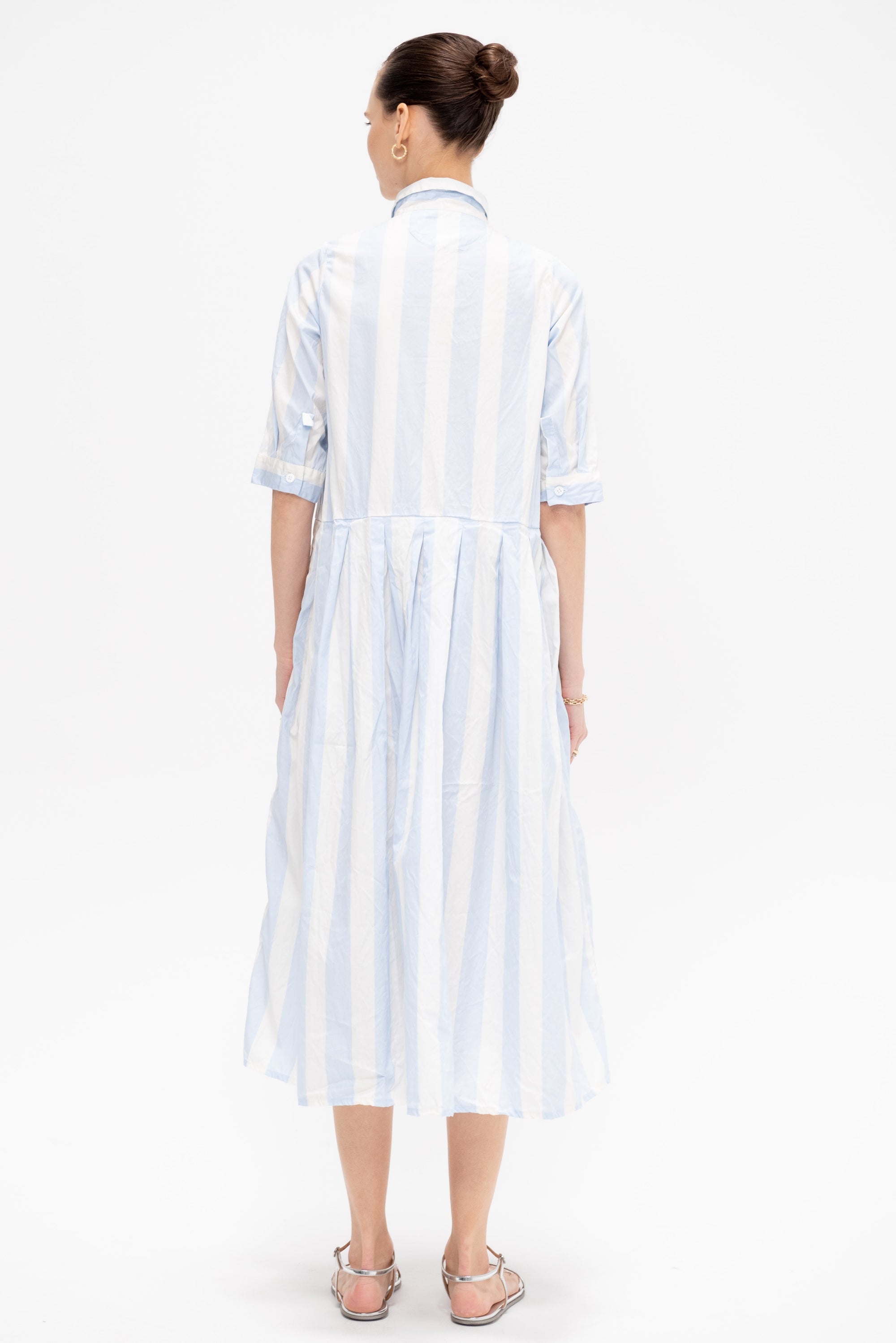 Lena Dress, Azure Stripe