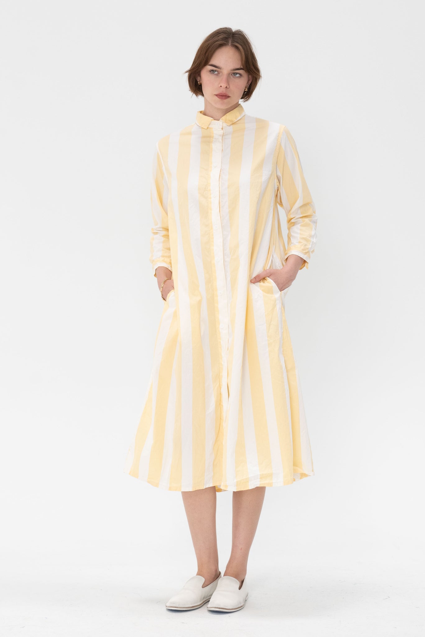 BERGFABEL - Shirt Dress, Big Yellow Stripe