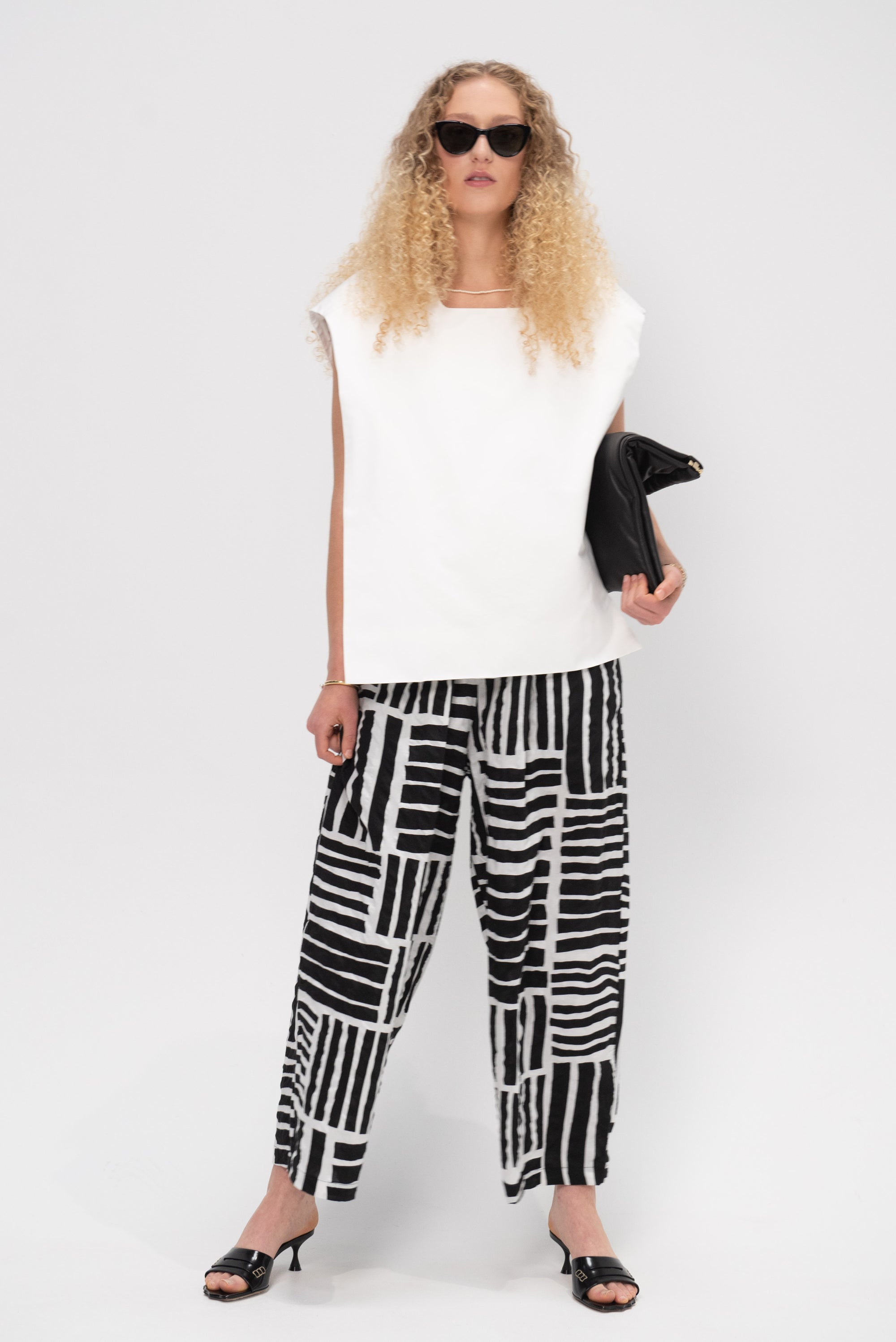 Wide Pants, Print Black