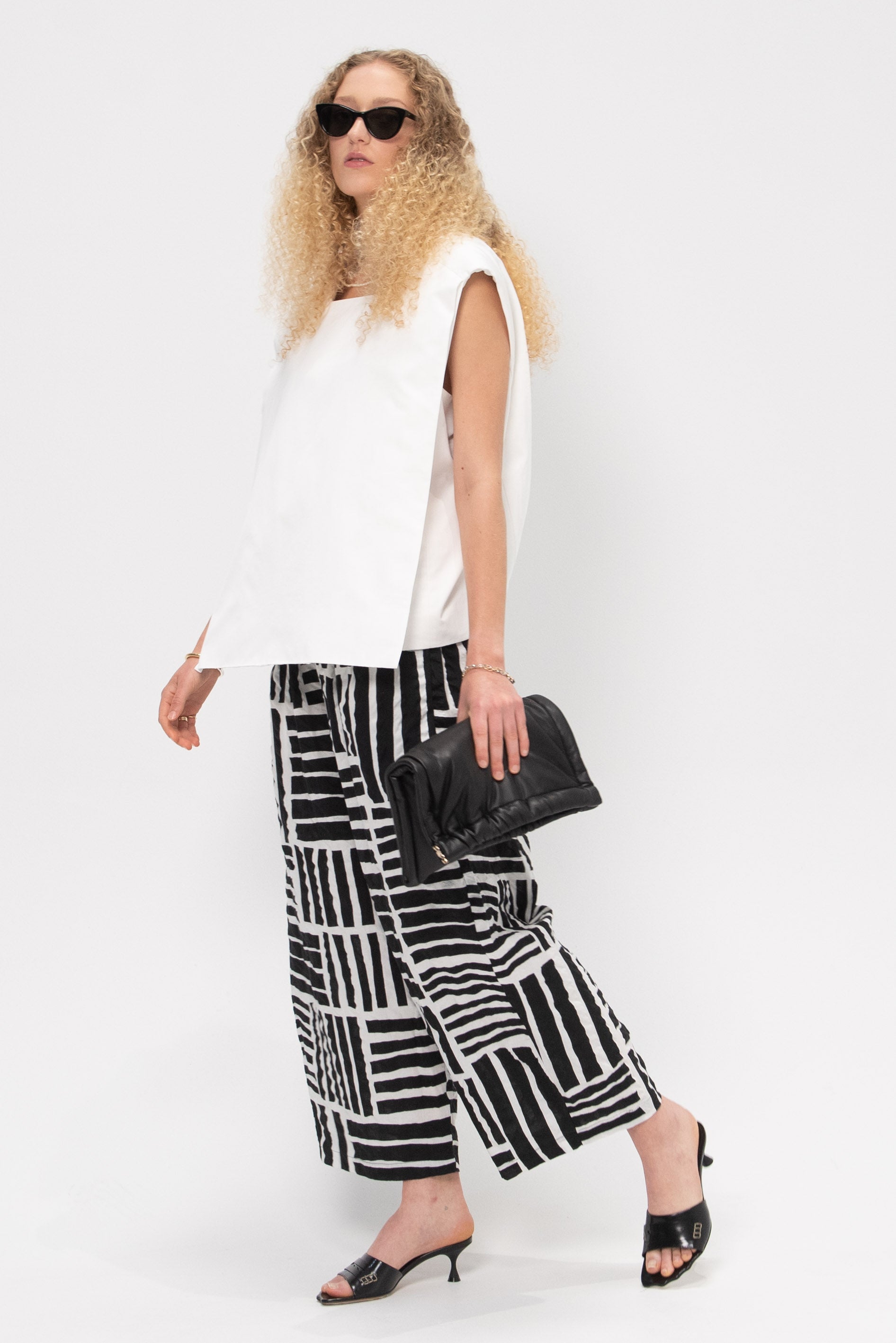 Wide Pants, Print Black