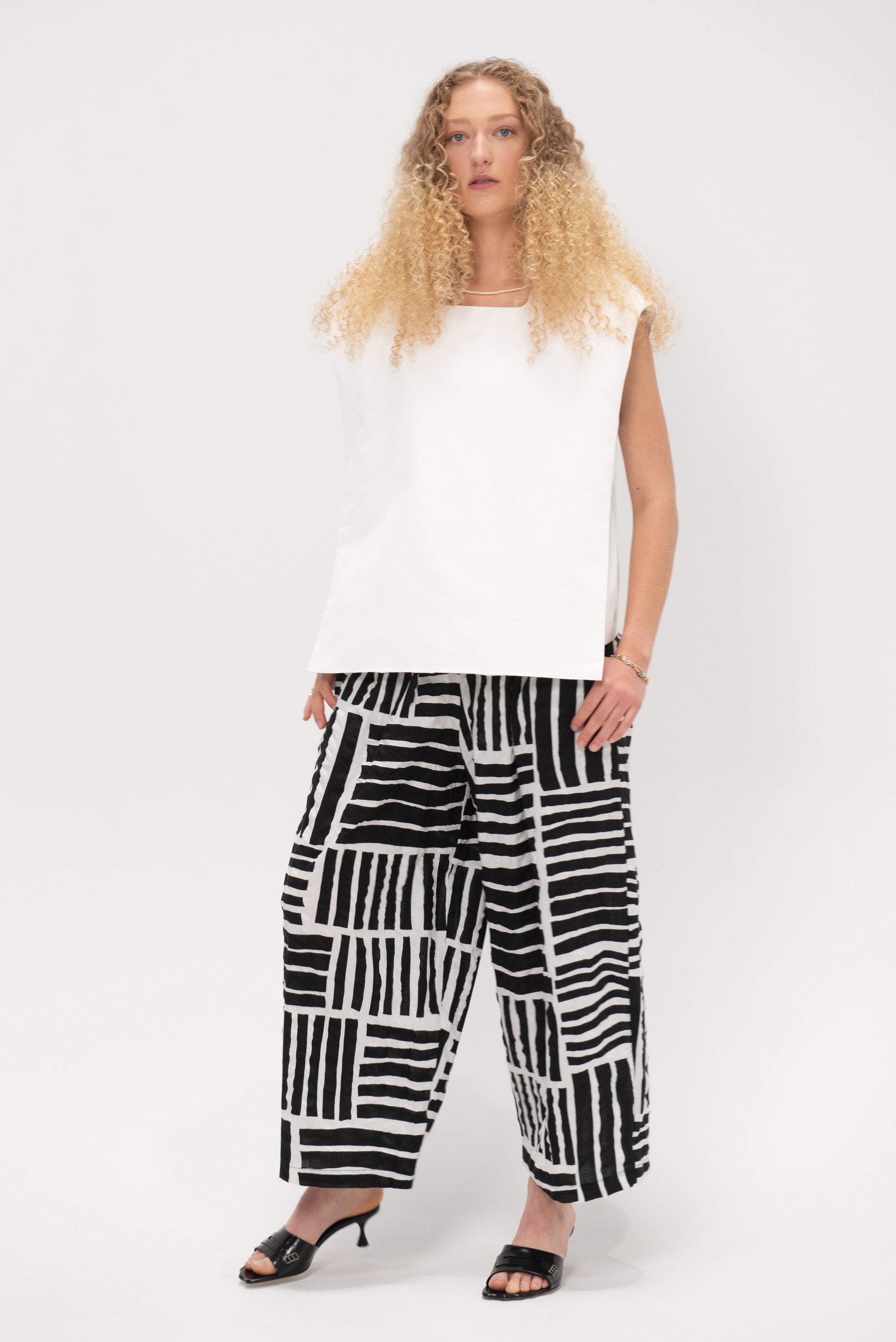 Wide Pants, Print Black