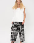 Wide Pants, Print Black