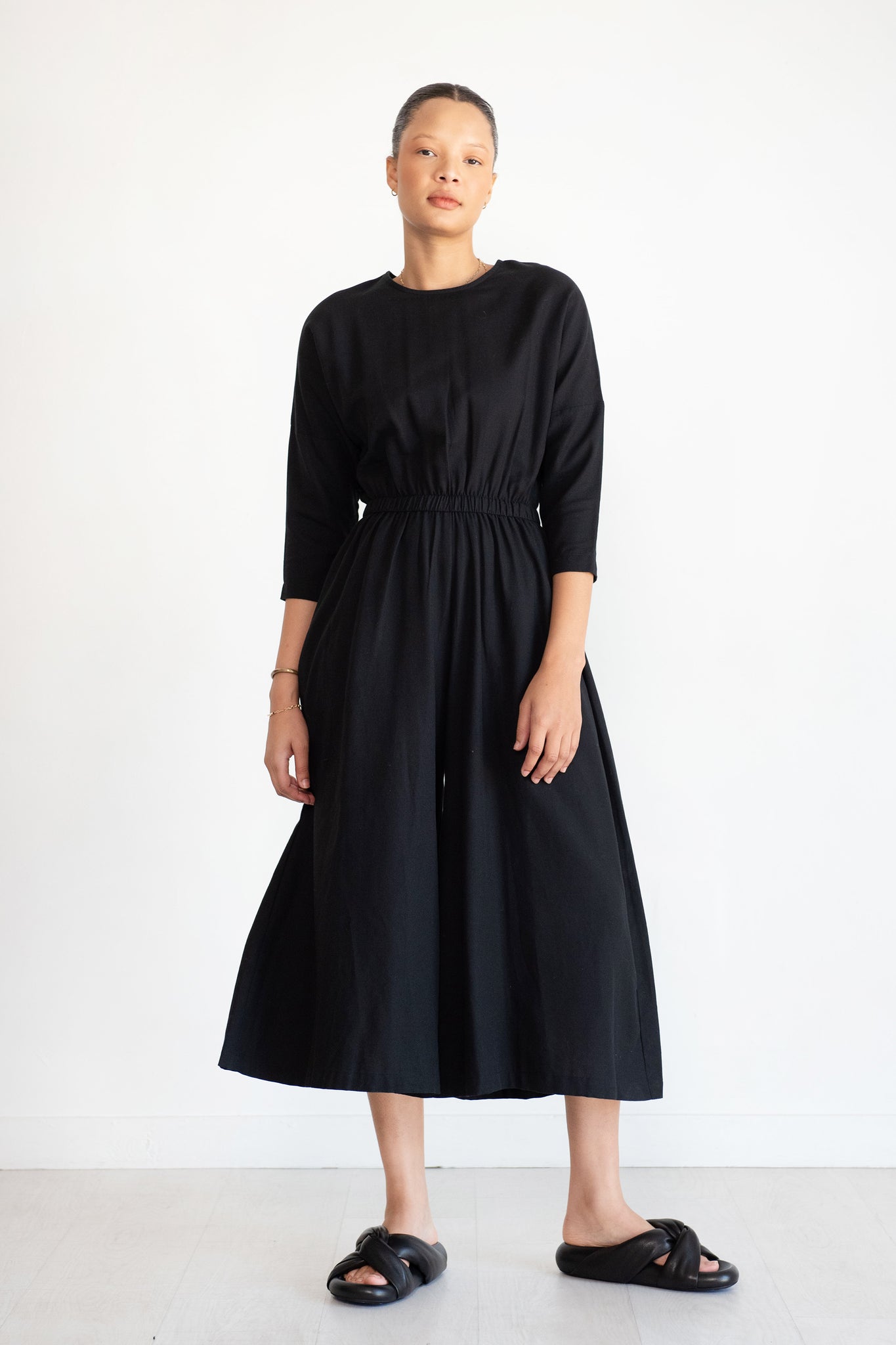 Black Crane - Wide Culotte Jumpsuit, Black