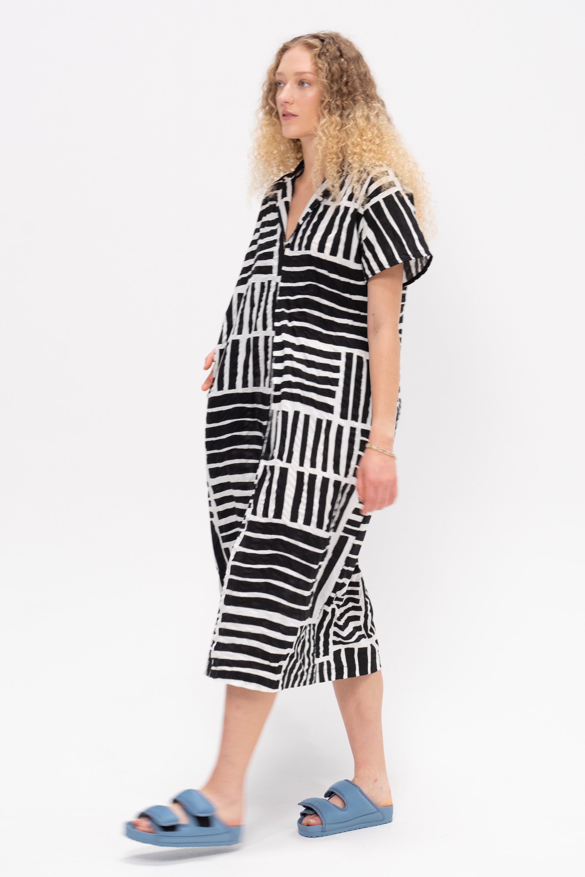Narrow Kite Dress, Print Black