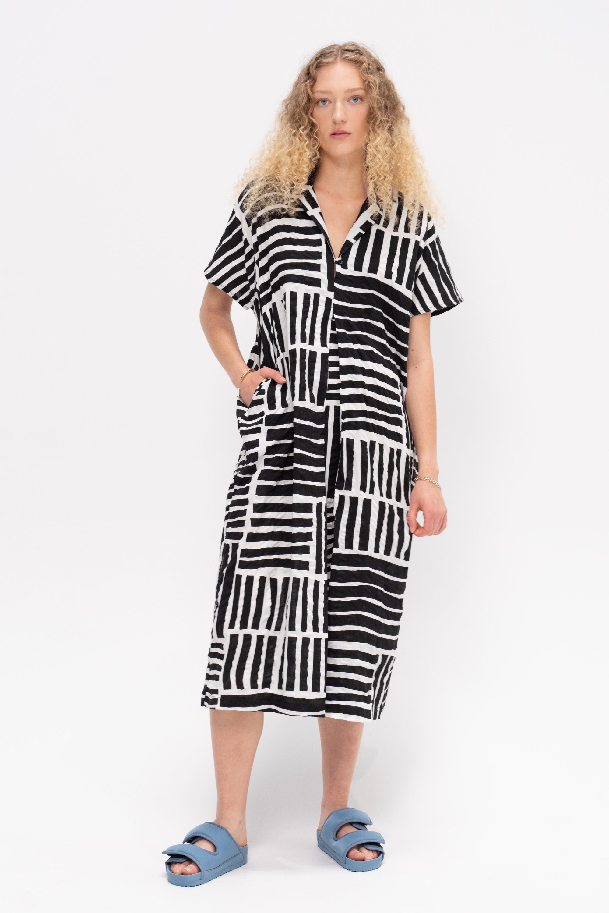 Narrow Kite Dress, Print Black