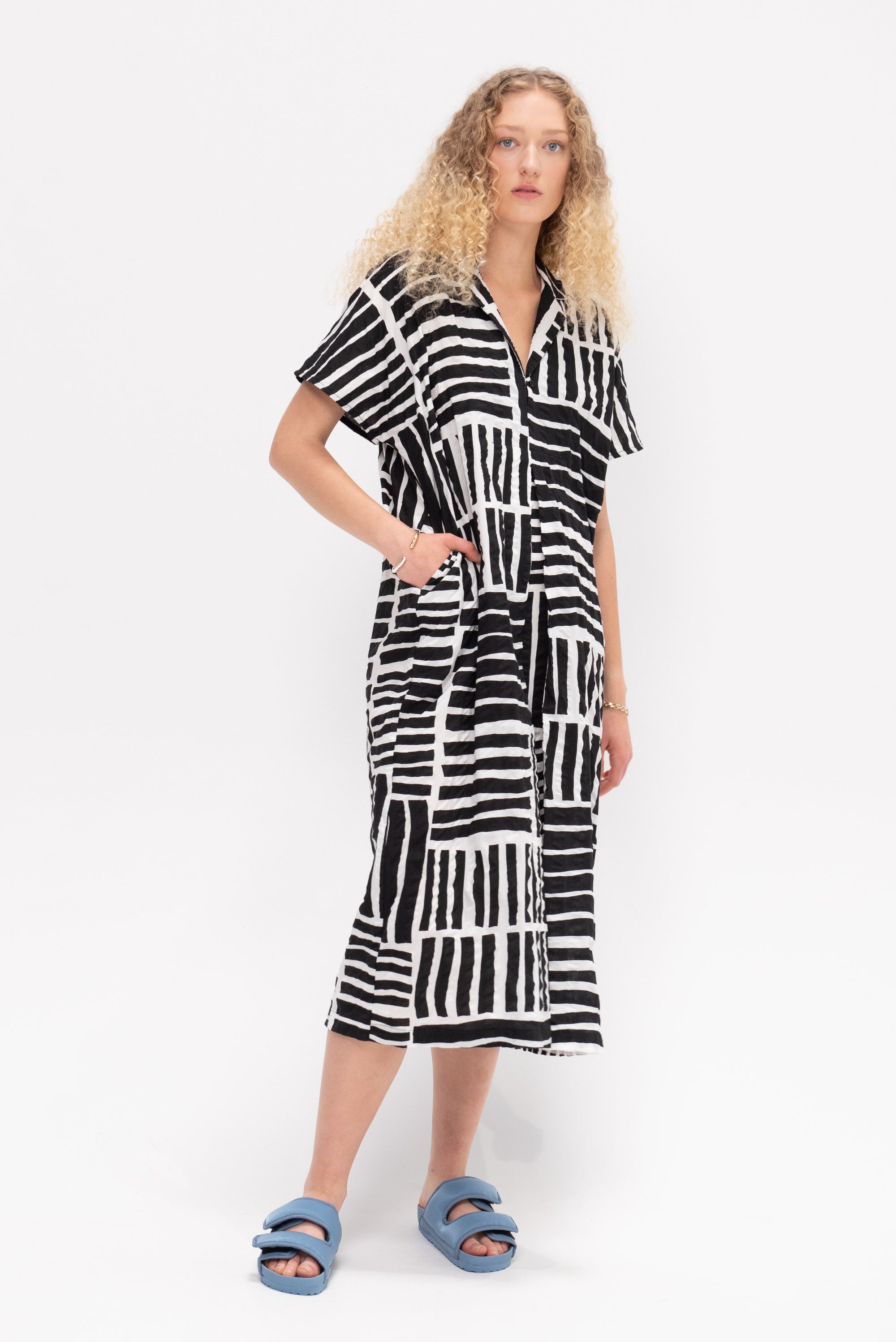 Narrow Kite Dress, Print Black