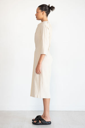Black Crane - Ruched Dress, Ivory