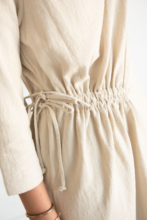 Black Crane - Ruched Dress, Ivory