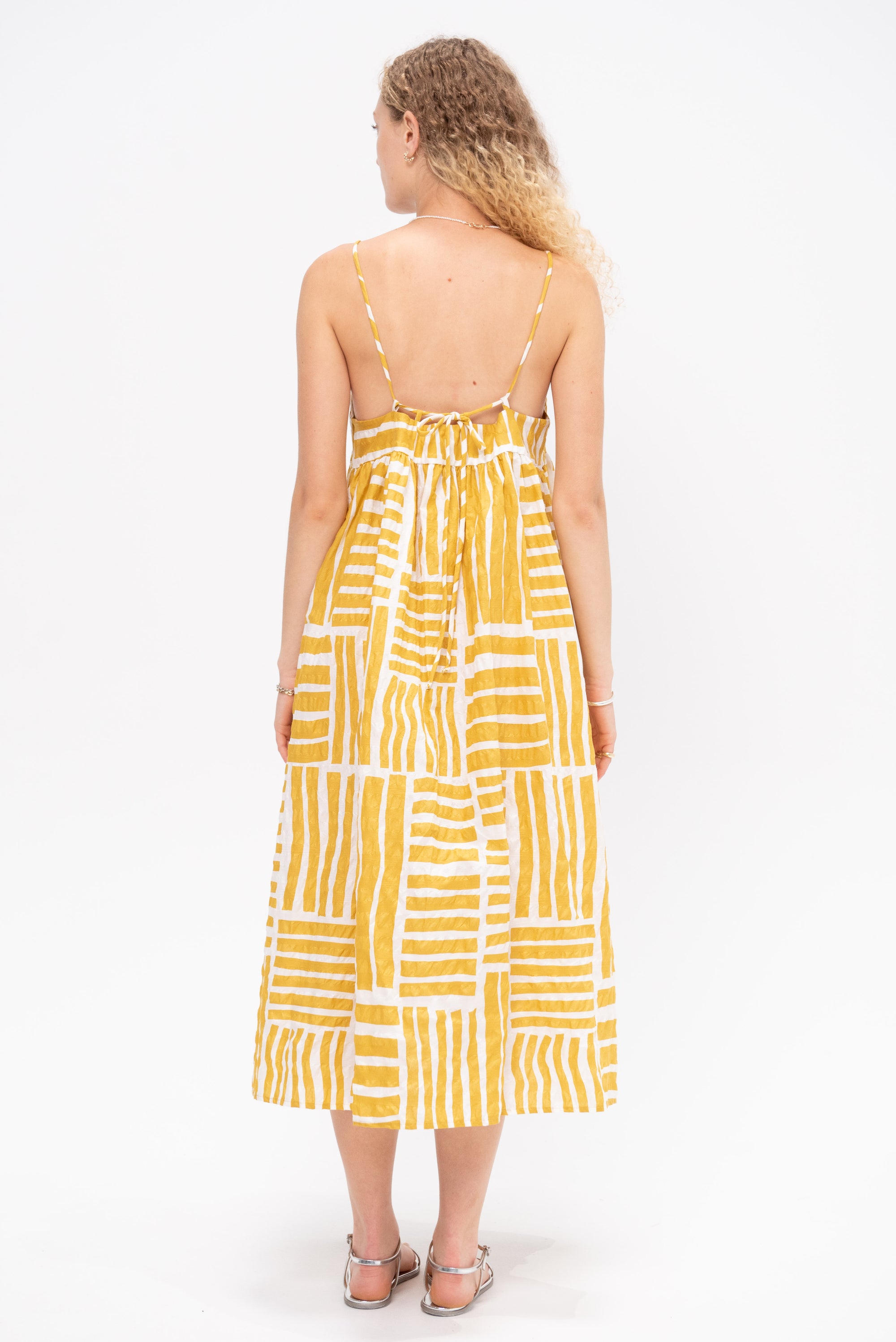 Strap Dress, Print Gold