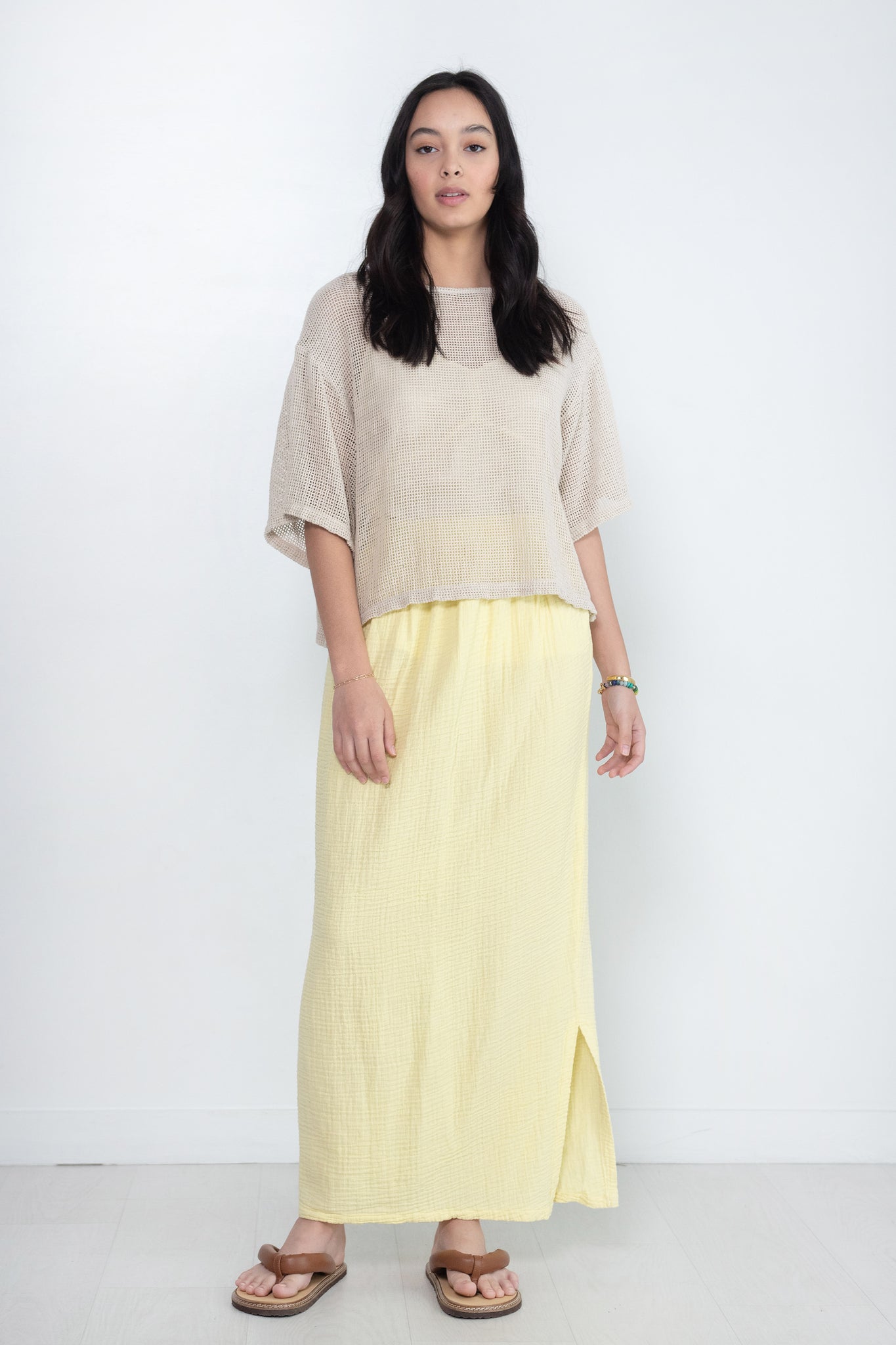 Black Crane - Long Skirt, Lemon