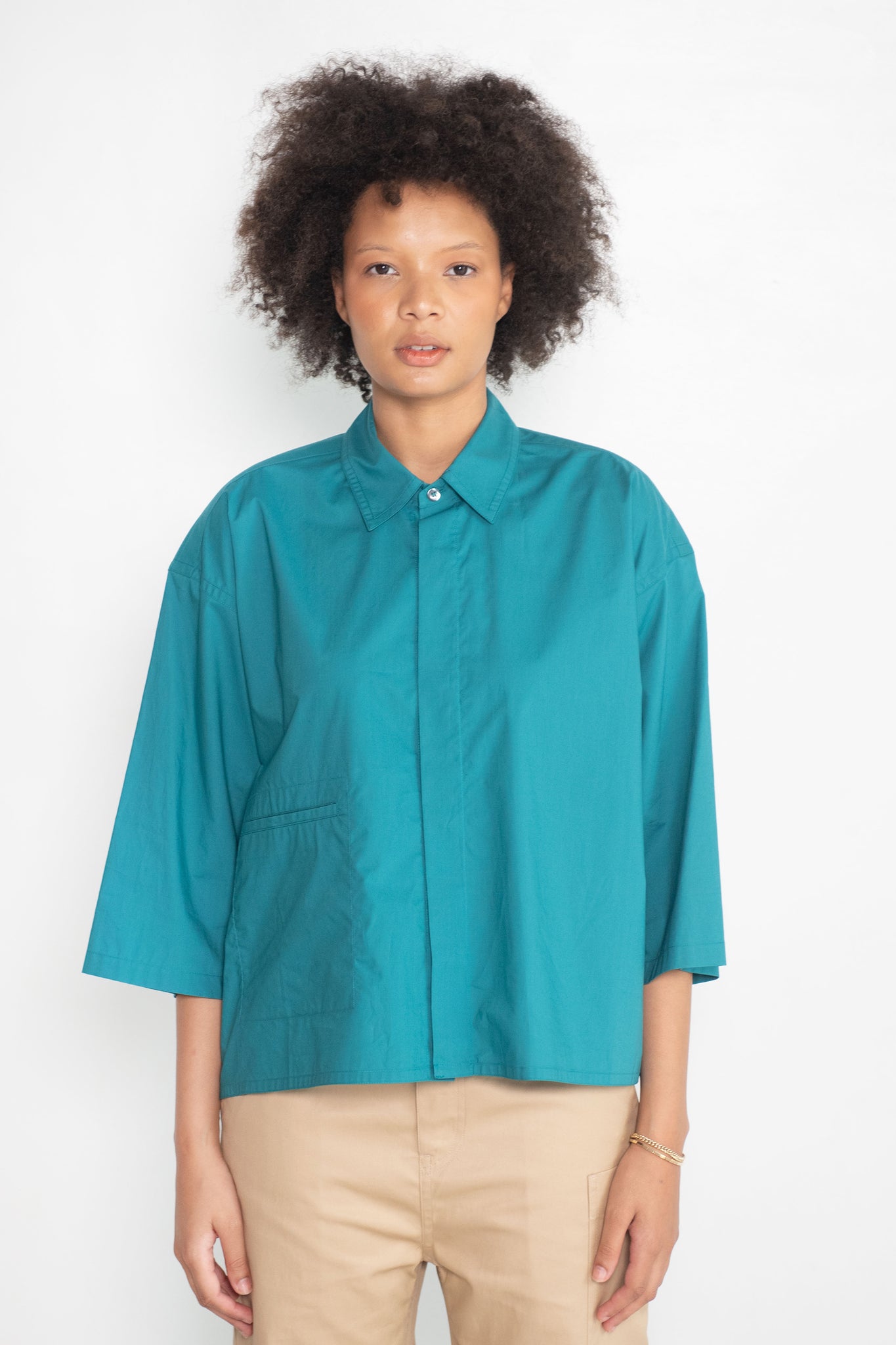 Sofie D'Hoore - Briley Cotton Poplin Shirt, Topaz Green