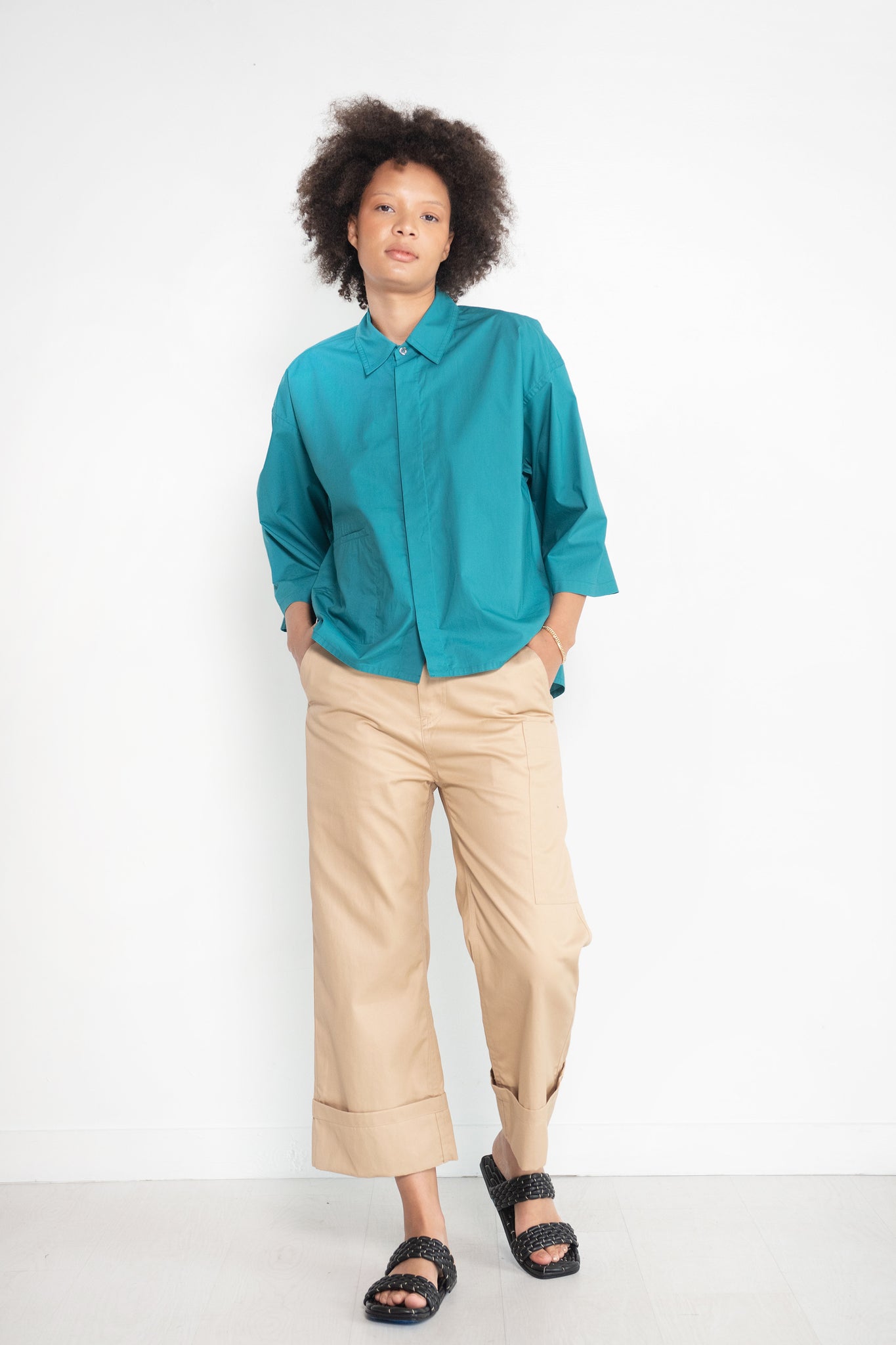 Sofie D'Hoore - Briley Cotton Poplin Shirt, Topaz Green
