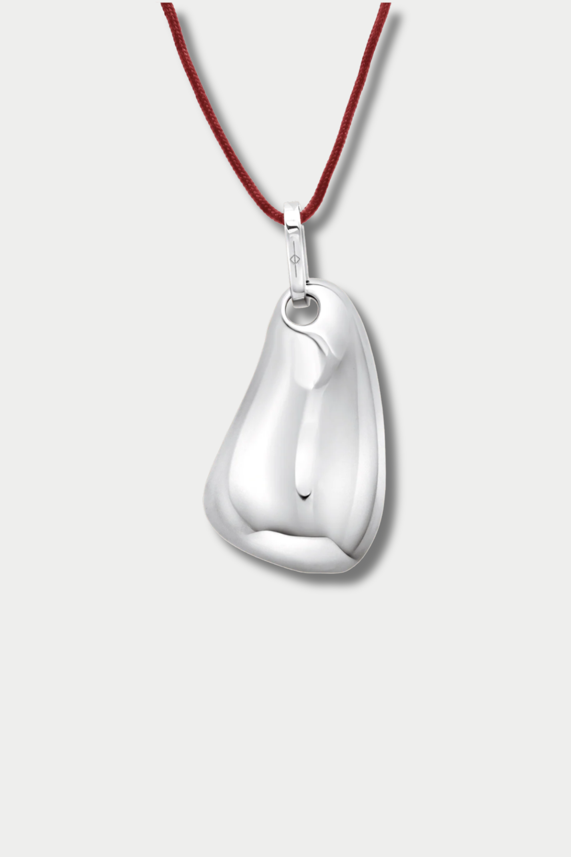 Large Bubble Pendant Brick Cord, Sterling Silver