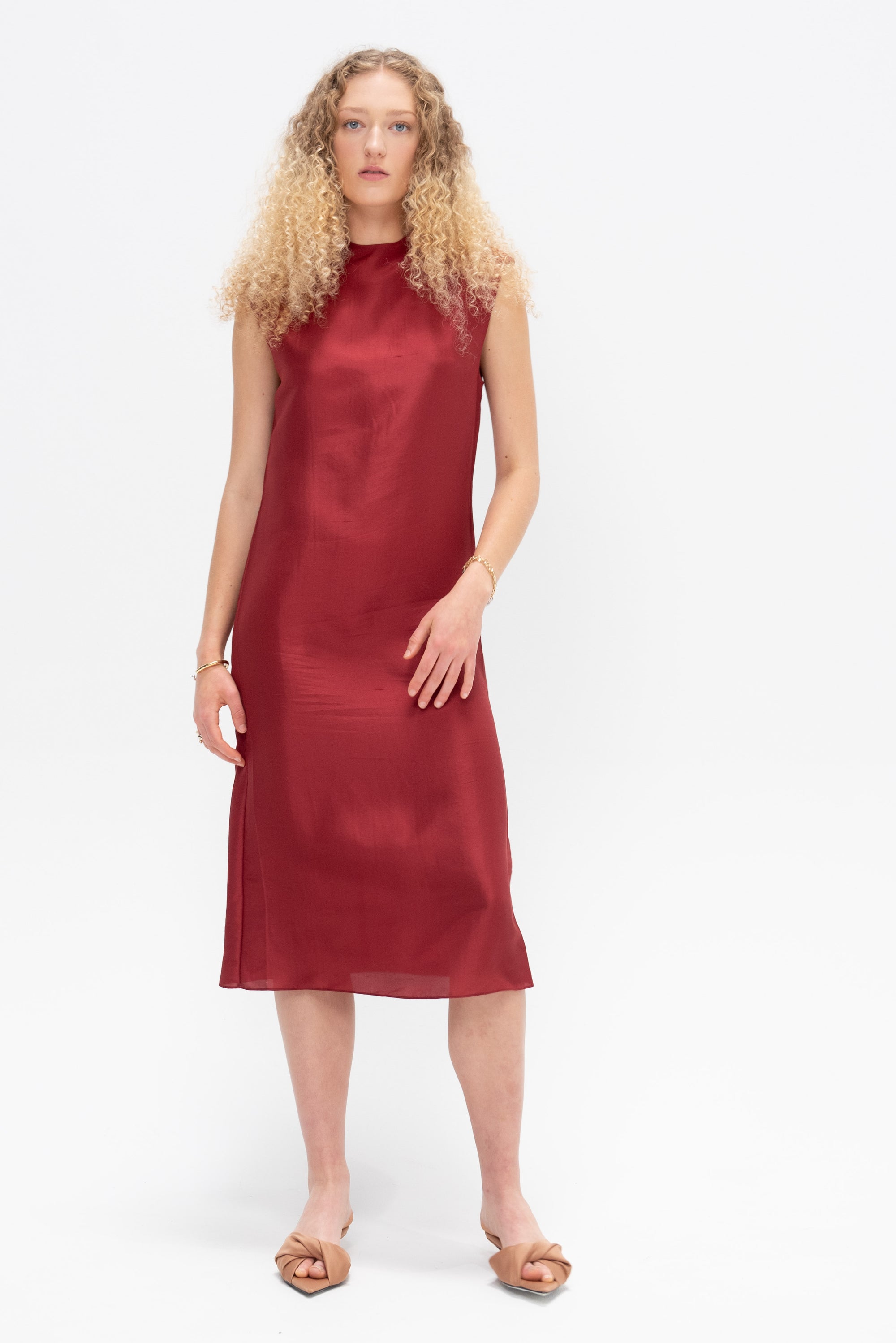 Silk Toile Dress, Ruby