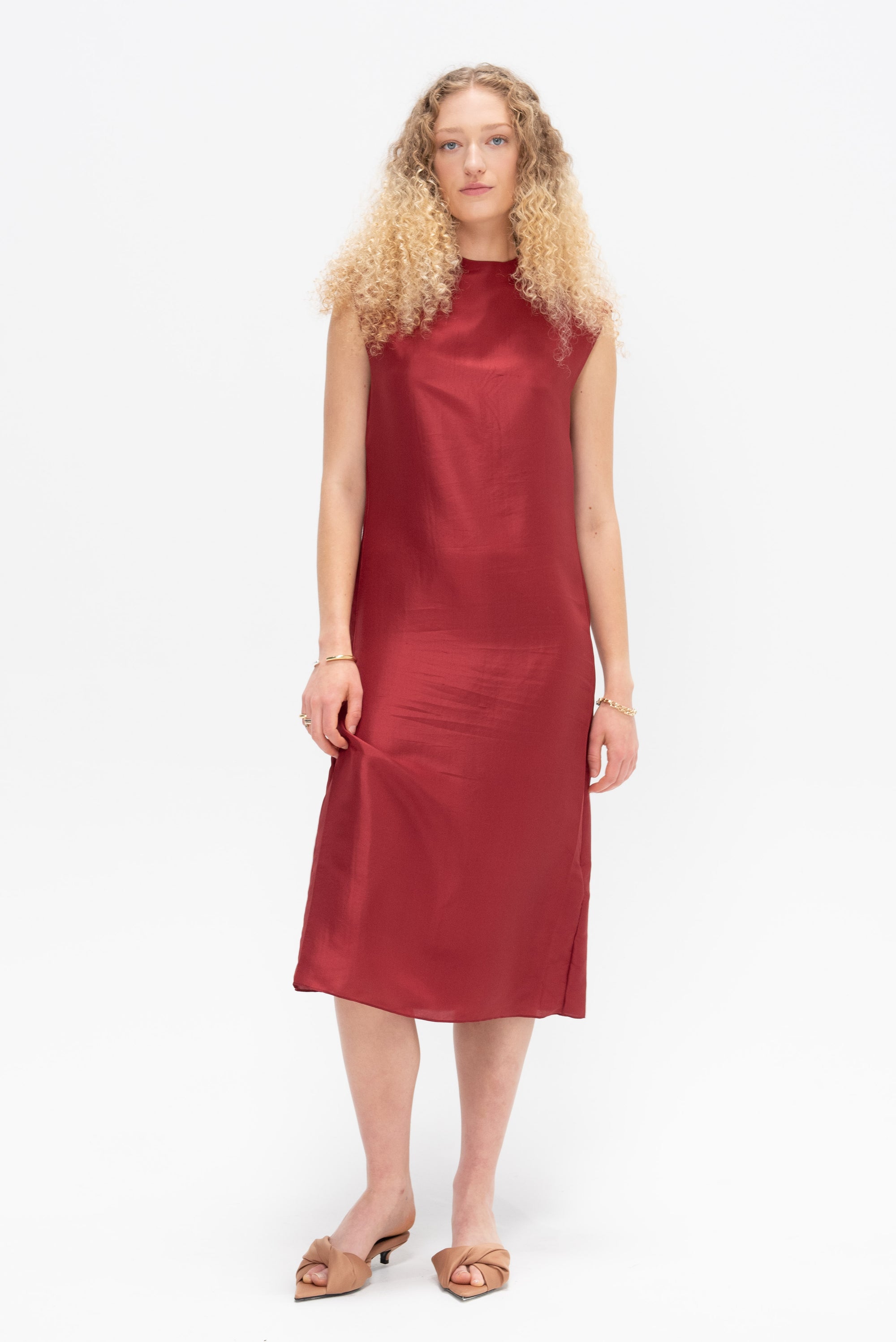 Silk Toile Dress, Ruby