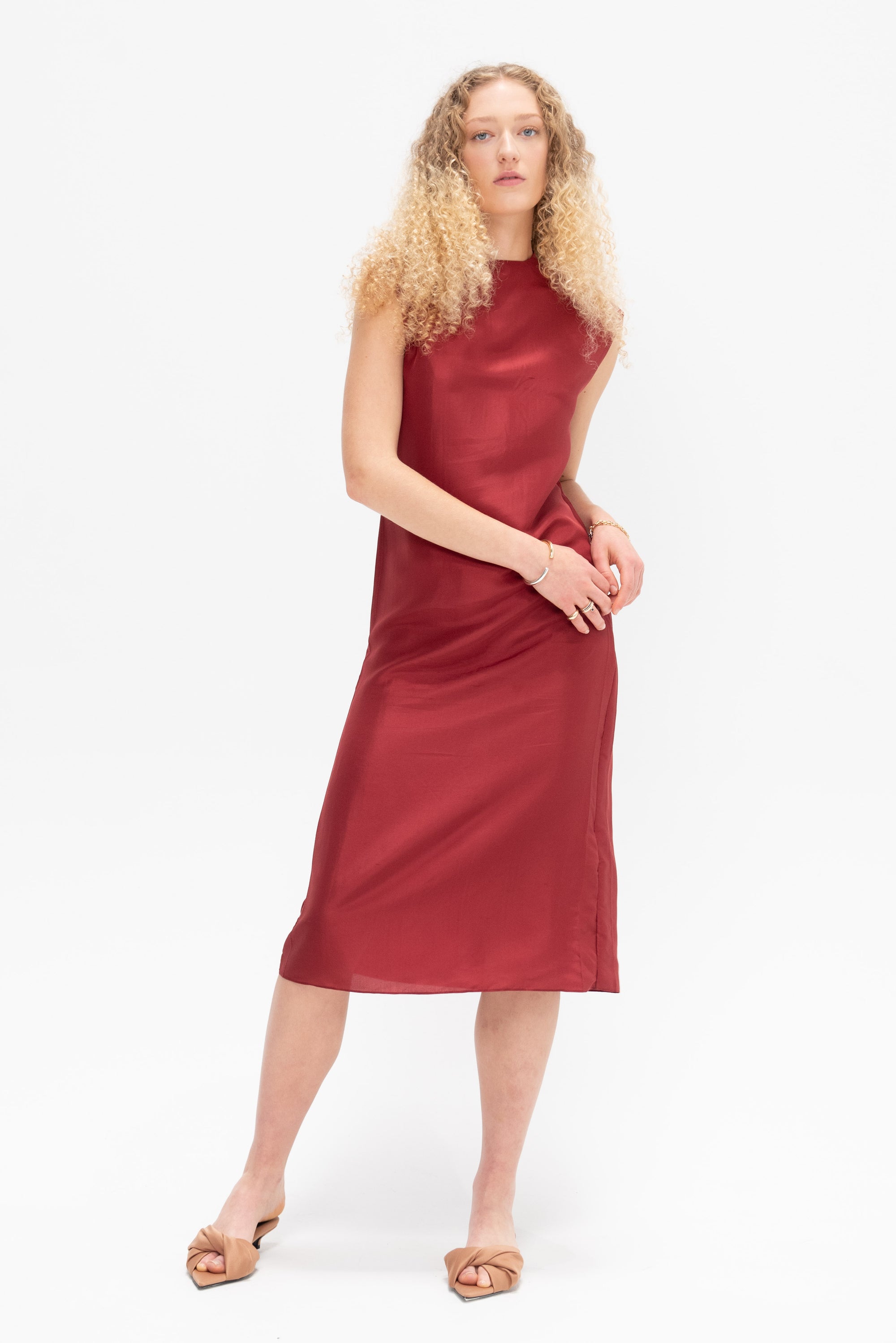 Silk Toile Dress, Ruby