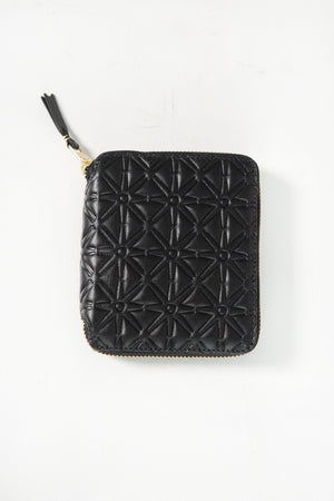 EMBOSSED LEATHER WALLET, BLACK