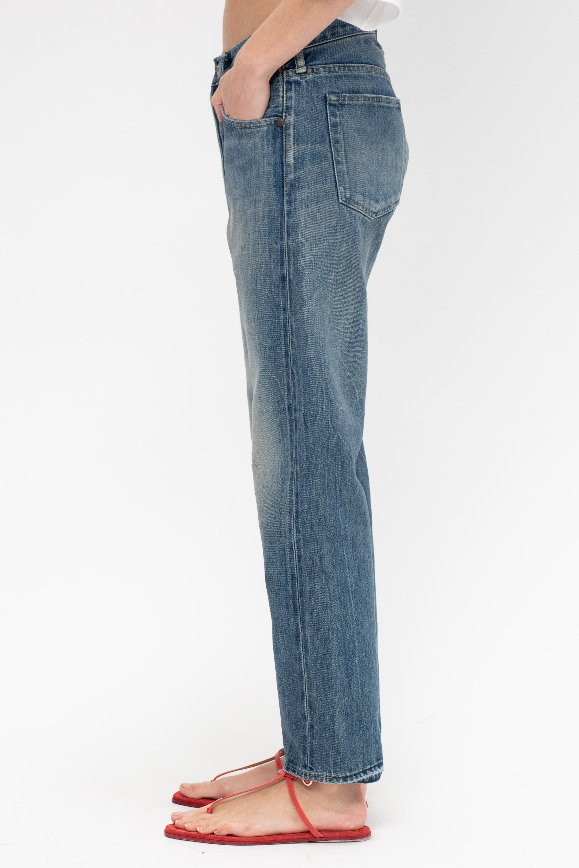 Ankle Cut Selvedge Denim, Medium Vintage