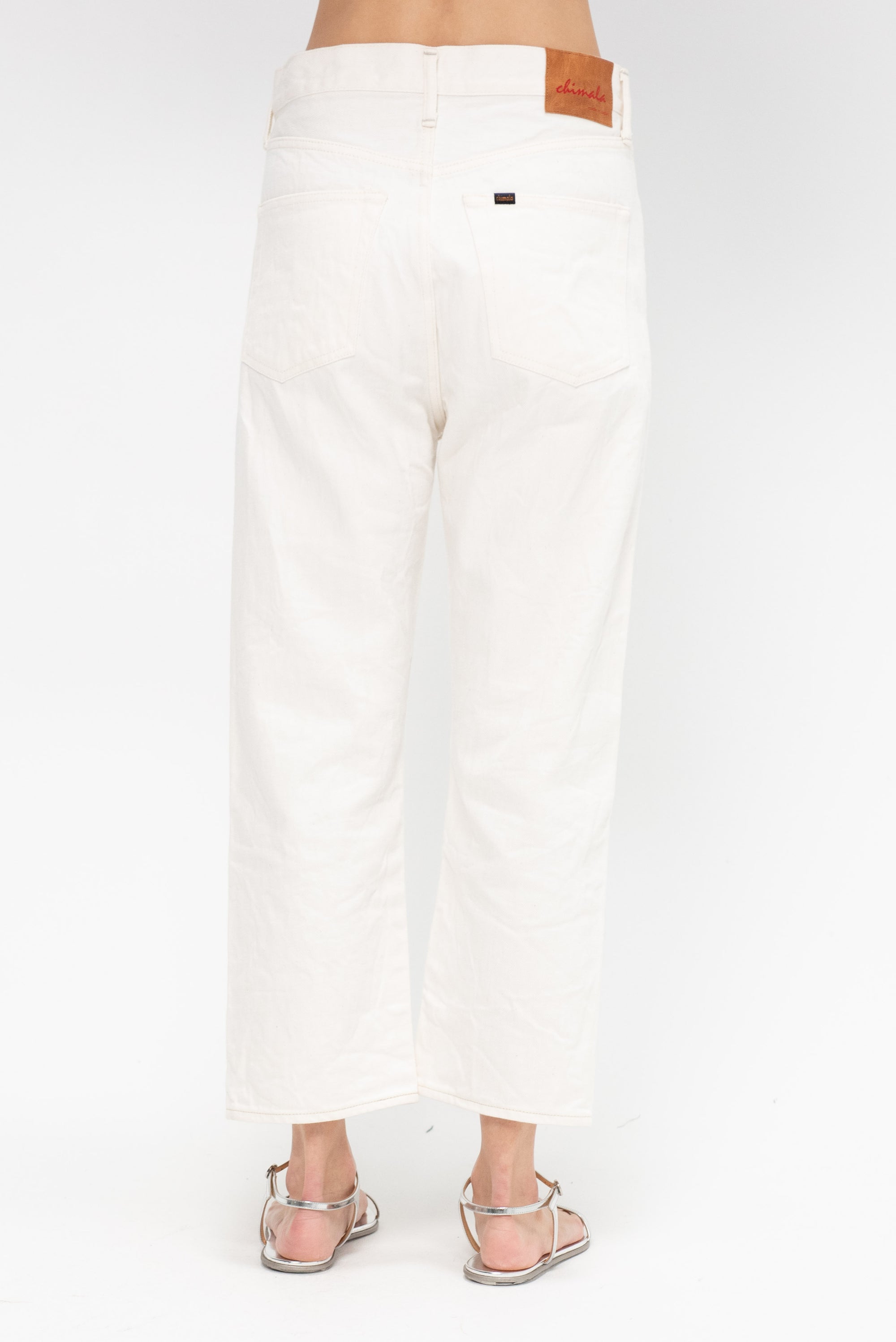 Wide Tapered Cut Selvedge Denim, Ivory