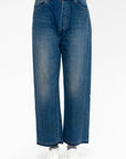 Monroe Cut Selvedge Denim, Dark Distress