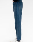 Monroe Cut Selvedge Denim, Dark Distress