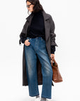 Monroe Cut Selvedge Denim, Dark Distress