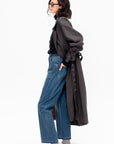 Monroe Cut Selvedge Denim, Dark Distress