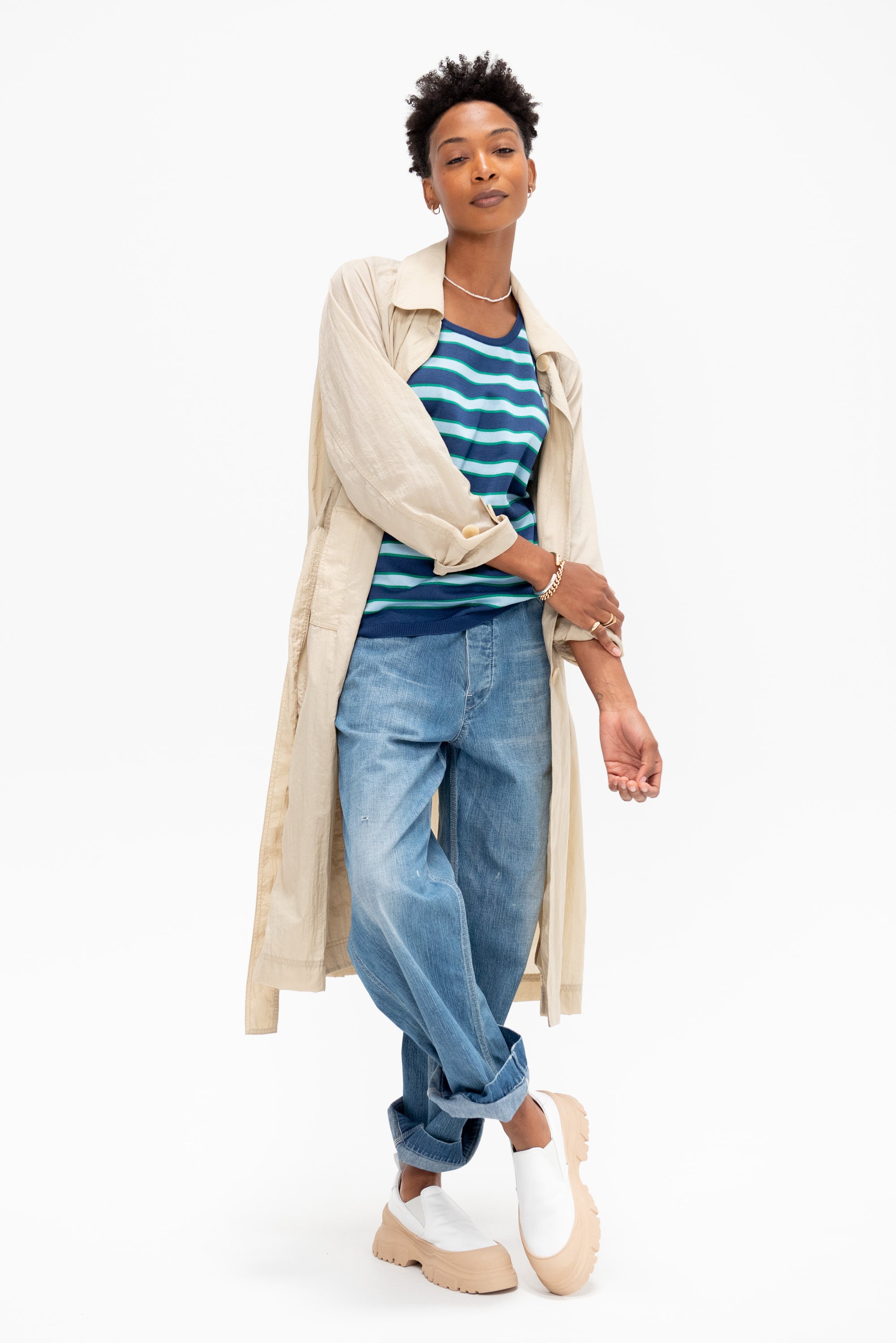 Denim Painter Pants, Light Distress