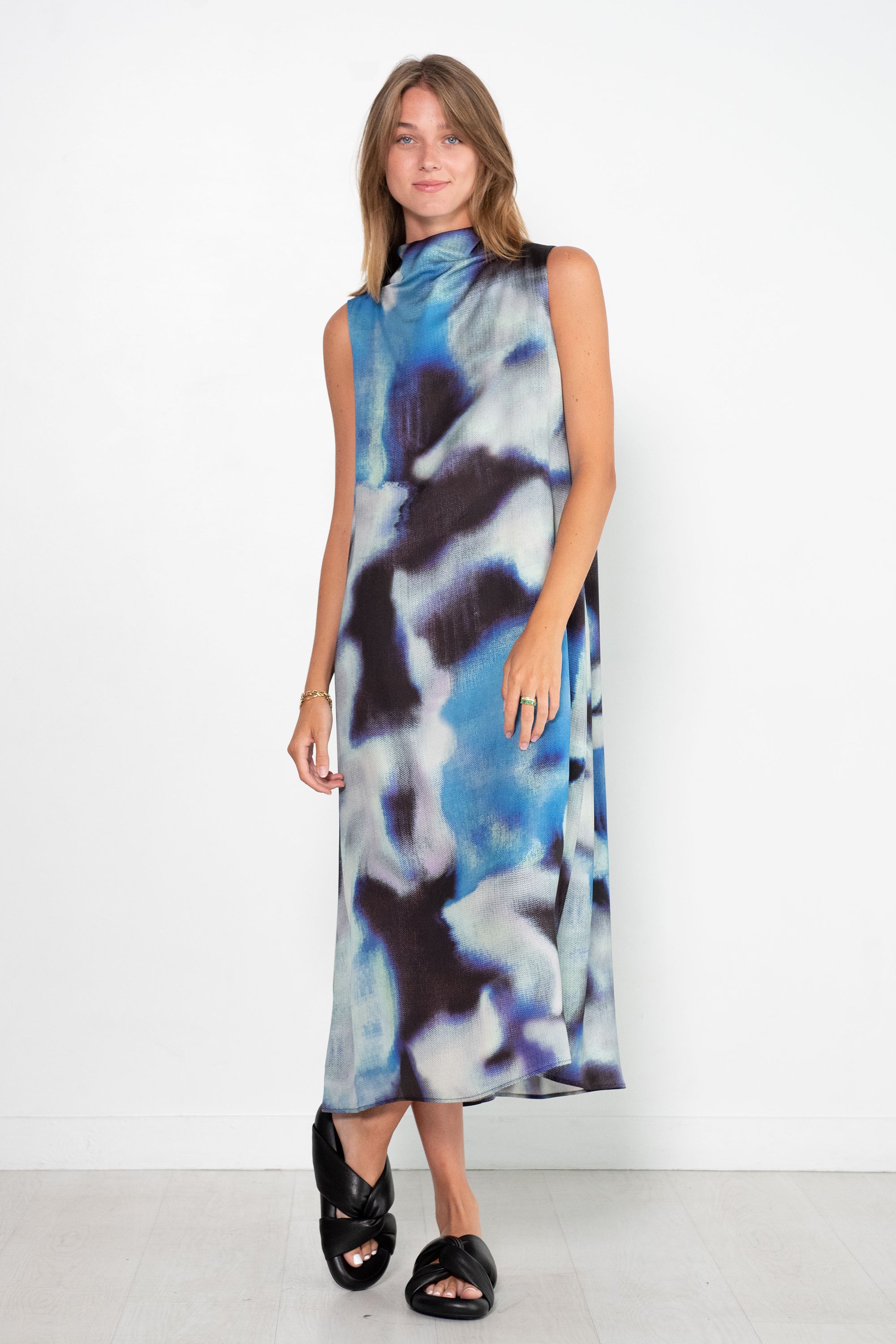 Christian Wijnants Dressika Sleeveless Dress, Landscape Blue
