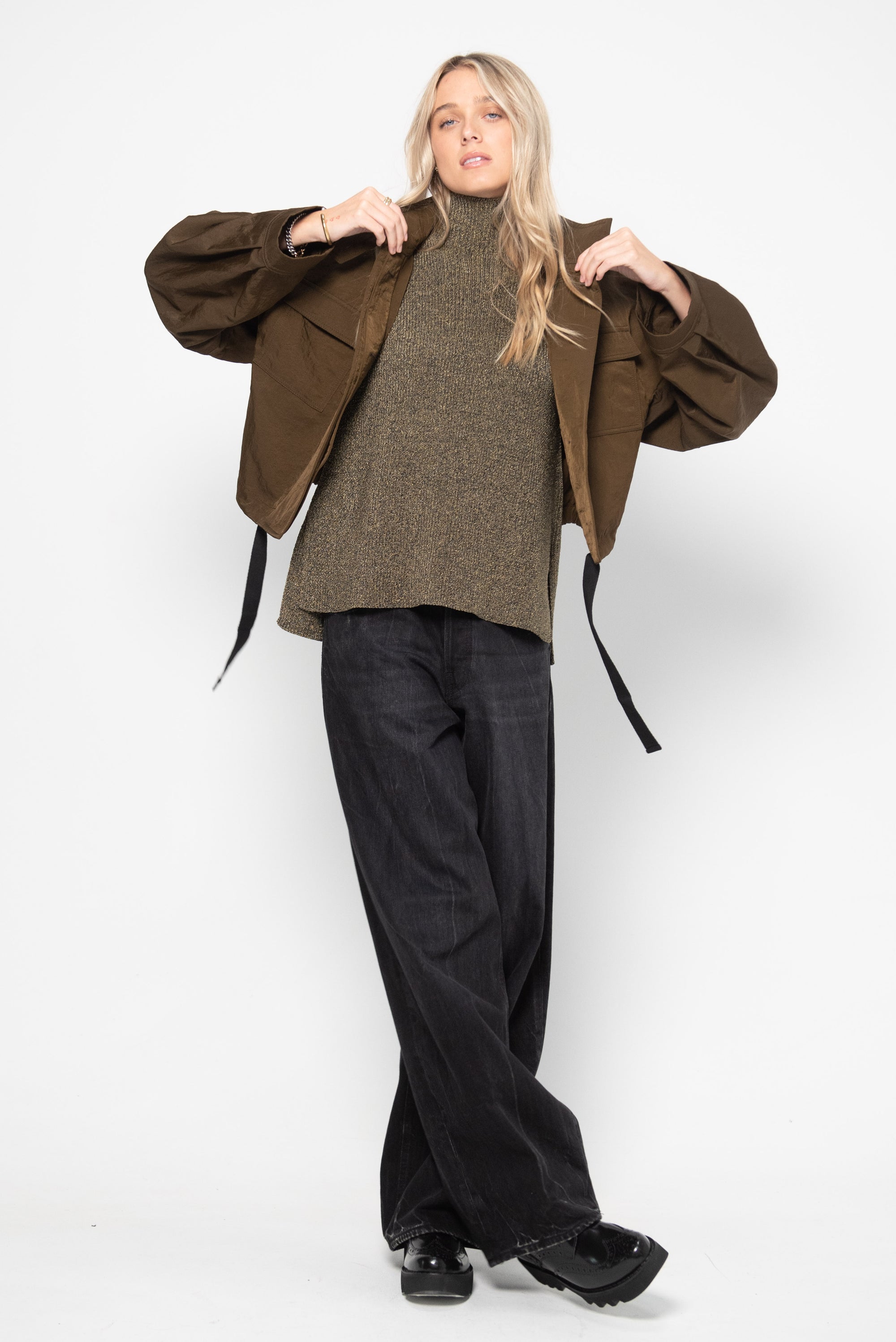Juna Cropped Jacket, Dark Mocha