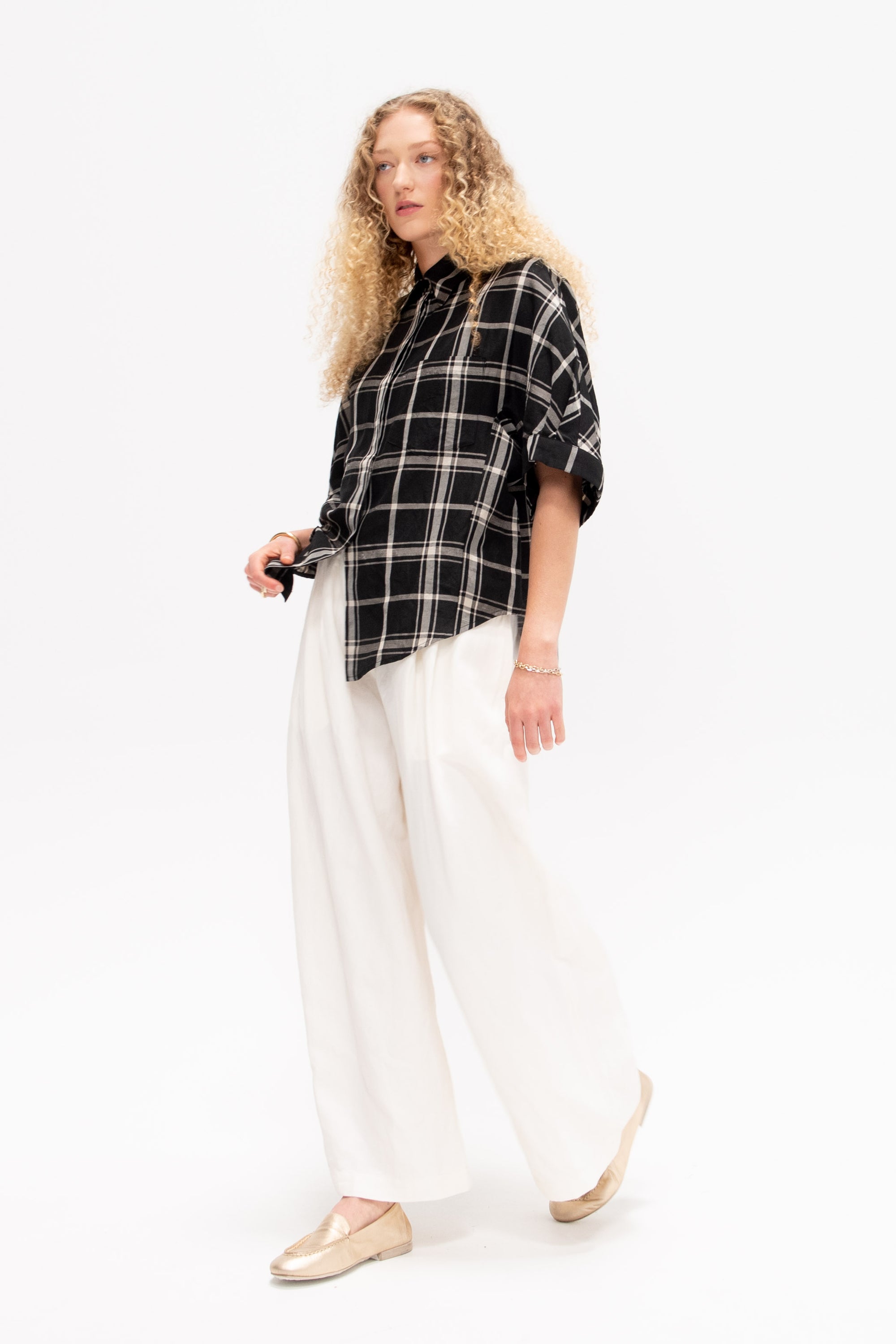 Pima - Cropped Wide Leg Pants, Off White