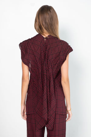 Christian Wijnants - Tumbai Shawl Top, Bordeaux