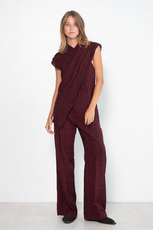 Christian Wijnants - Tumbai Shawl Top, Bordeaux