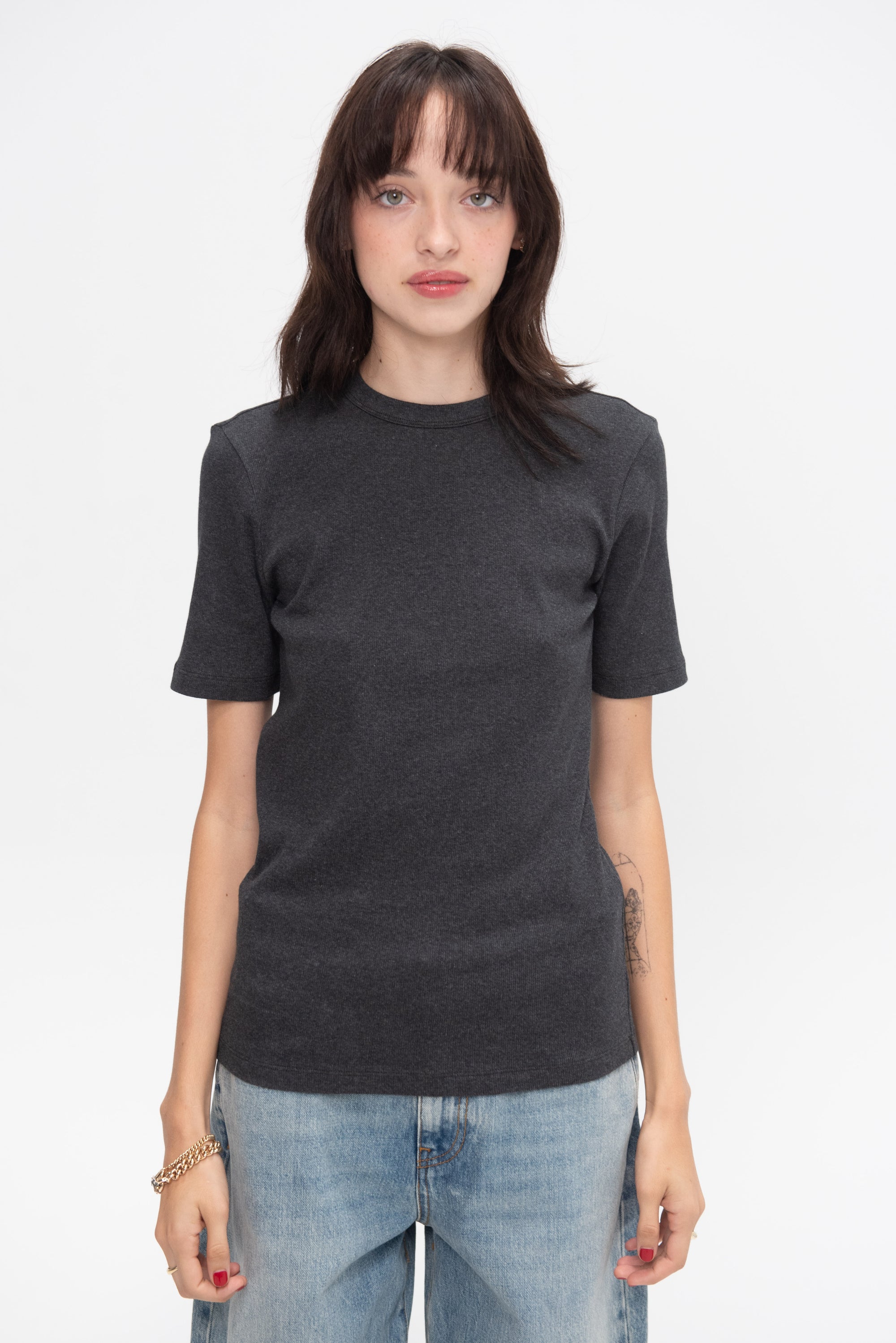 TOTEME - Classic Rib Tee, Charcoal
