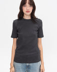 TOTEME - Classic Rib Tee, Charcoal