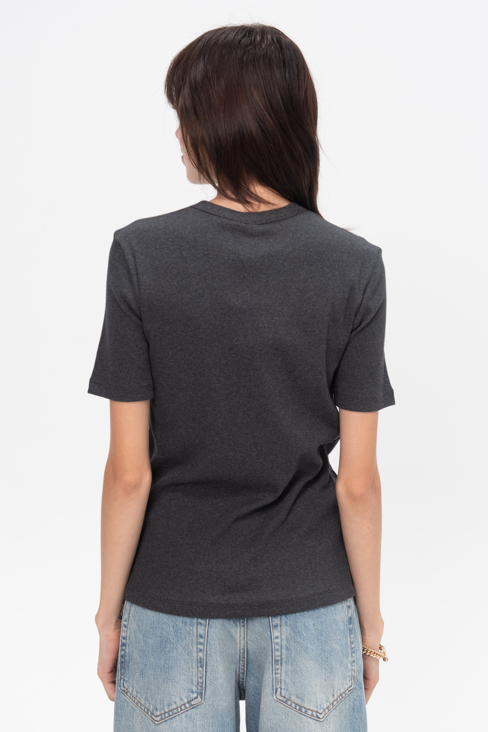 TOTEME - Classic Rib Tee, Charcoal