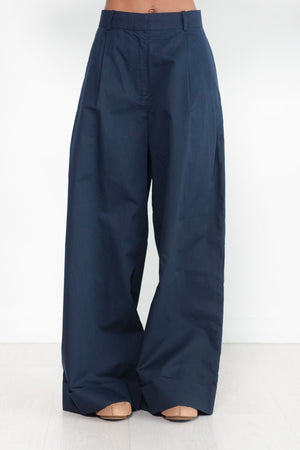 CO - Wide Leg Cuffed Hem Trouser, Navy