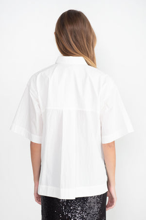 CO - Short Sleeve Covered Placket Shirt, White