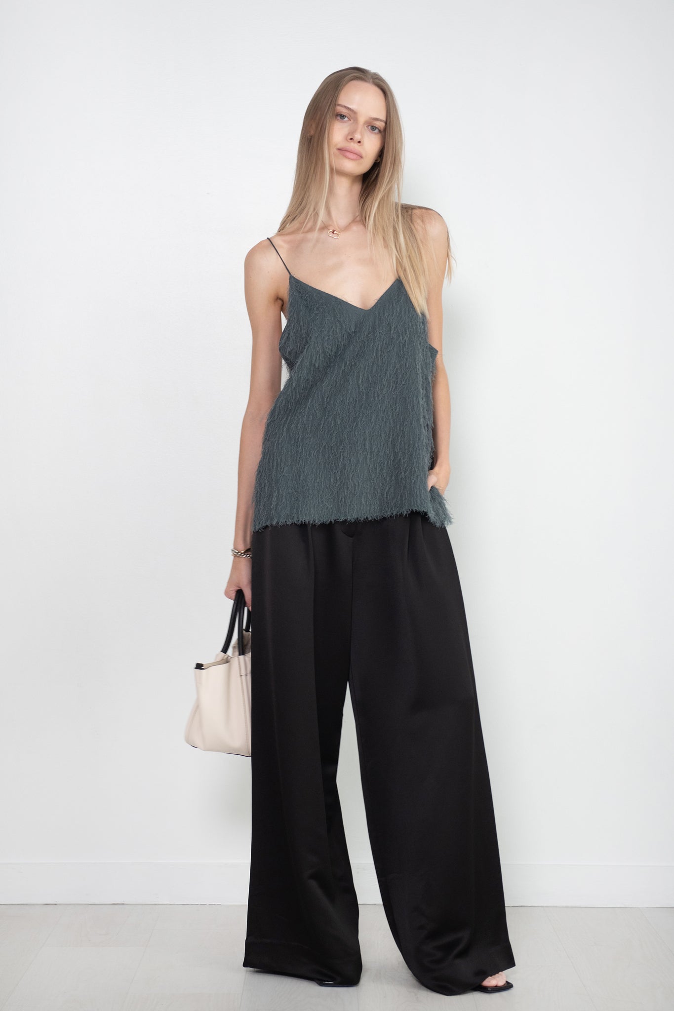 CO - Pleated Wide Leg Pant, Black
